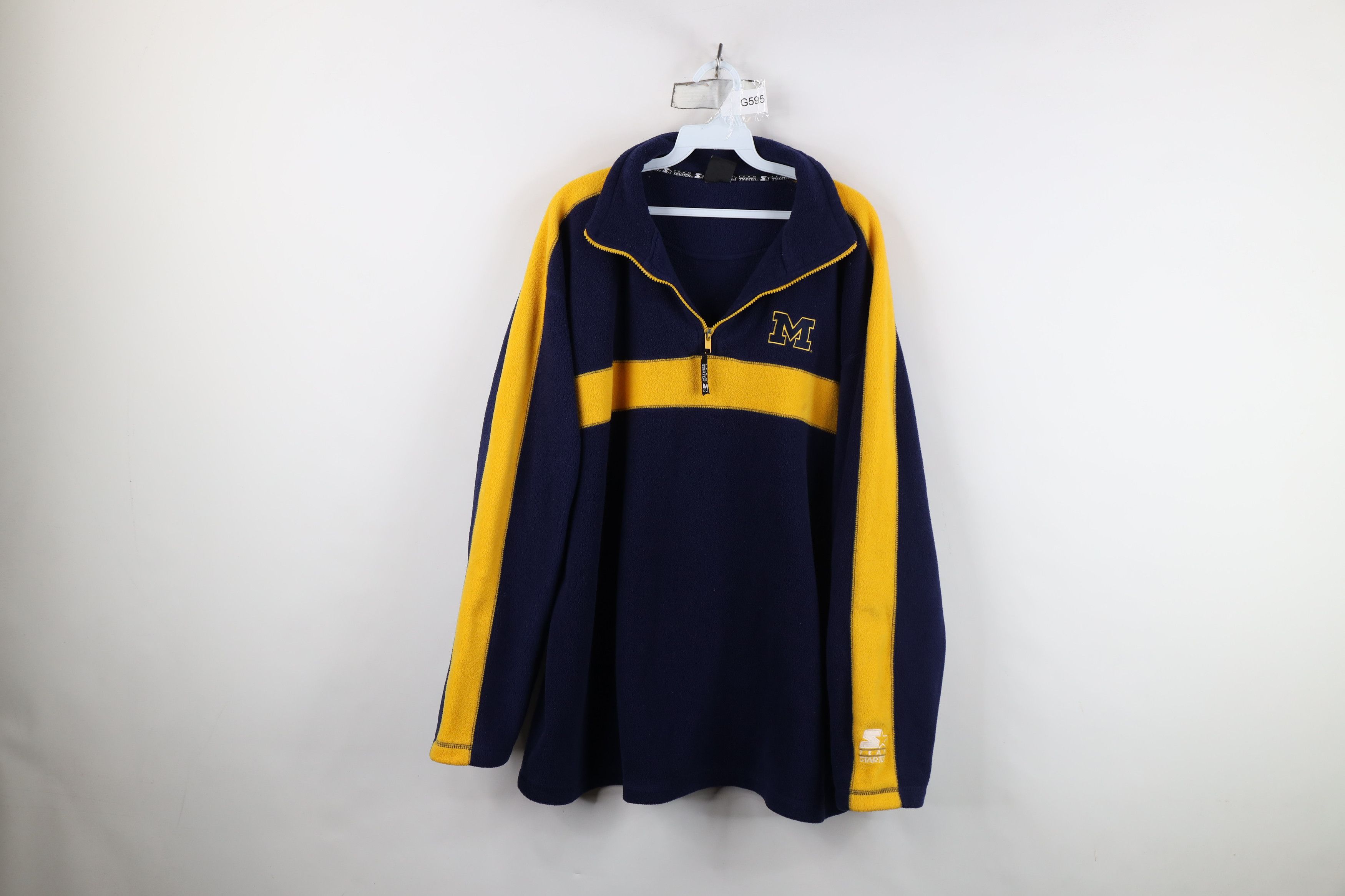 Starter Vintage 90s Starter University of Michigan Fleece Sweater Size US XL / EU 56 / 4 - 1 Thumbnail