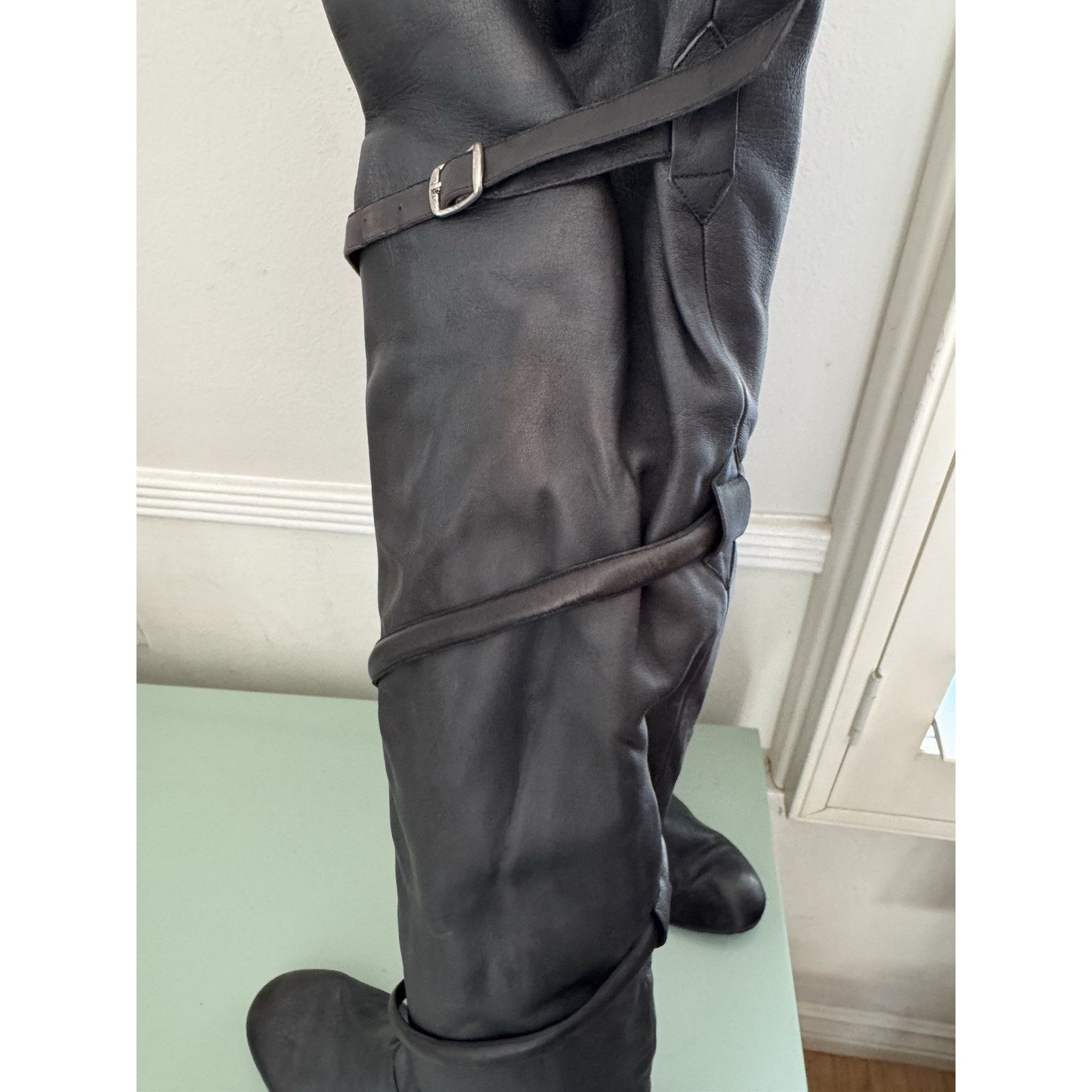 Tokio Kumagai RARE 1980s TOKIO KUMAGAI Black Over The Knee Boots Sz 37.5 Size US 7 / IT 37 - 7 Thumbnail