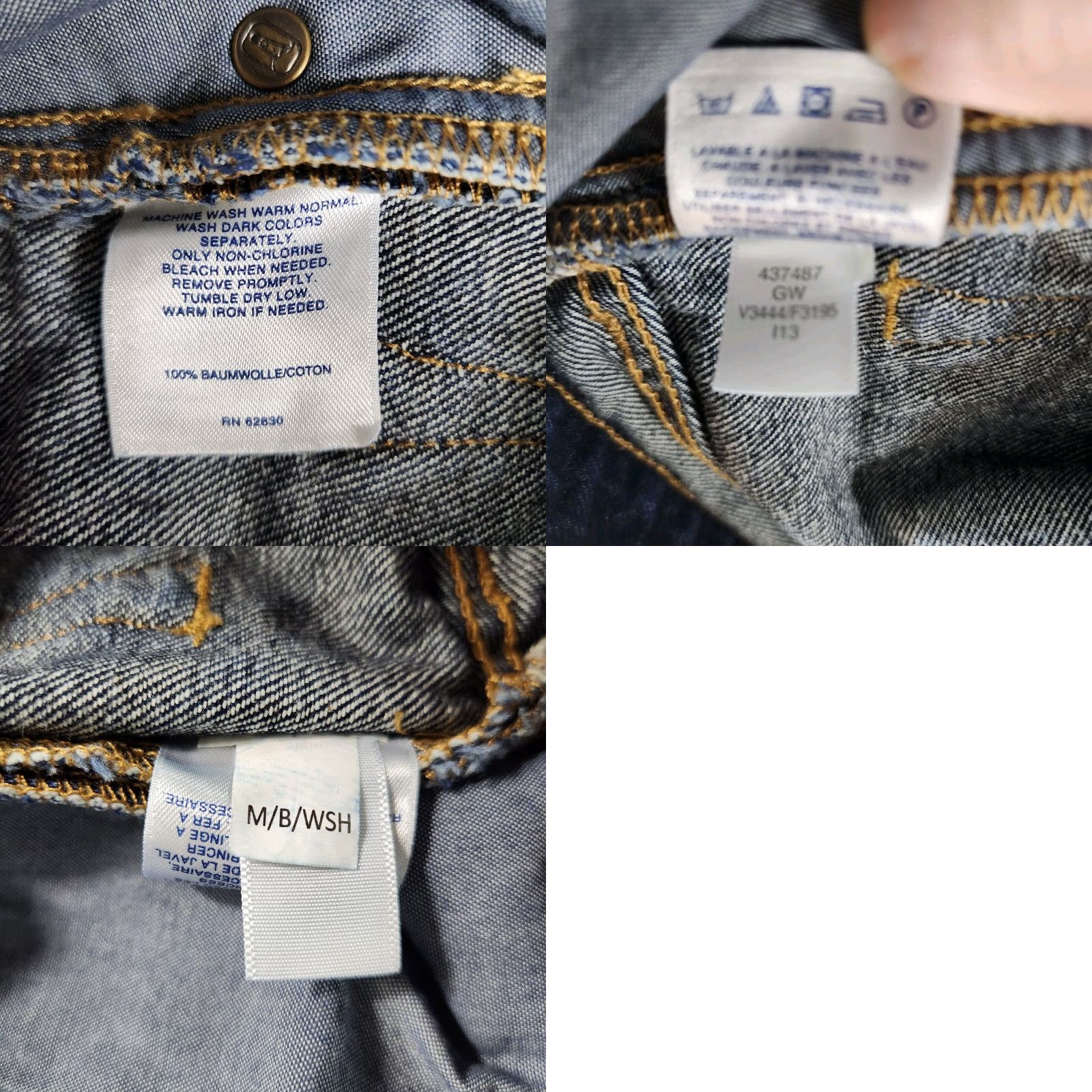 Lands' End VINTAGE Lands' End Mens Dark Wash Straight Fit 100% Cotton Jeans-Size 37x29 Size US 37 - 8 Thumbnail