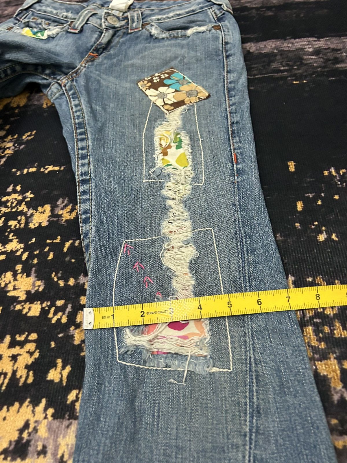 True Religion True Religion Patch work Spiral Flare Jeans Size US 27 - 20 Thumbnail