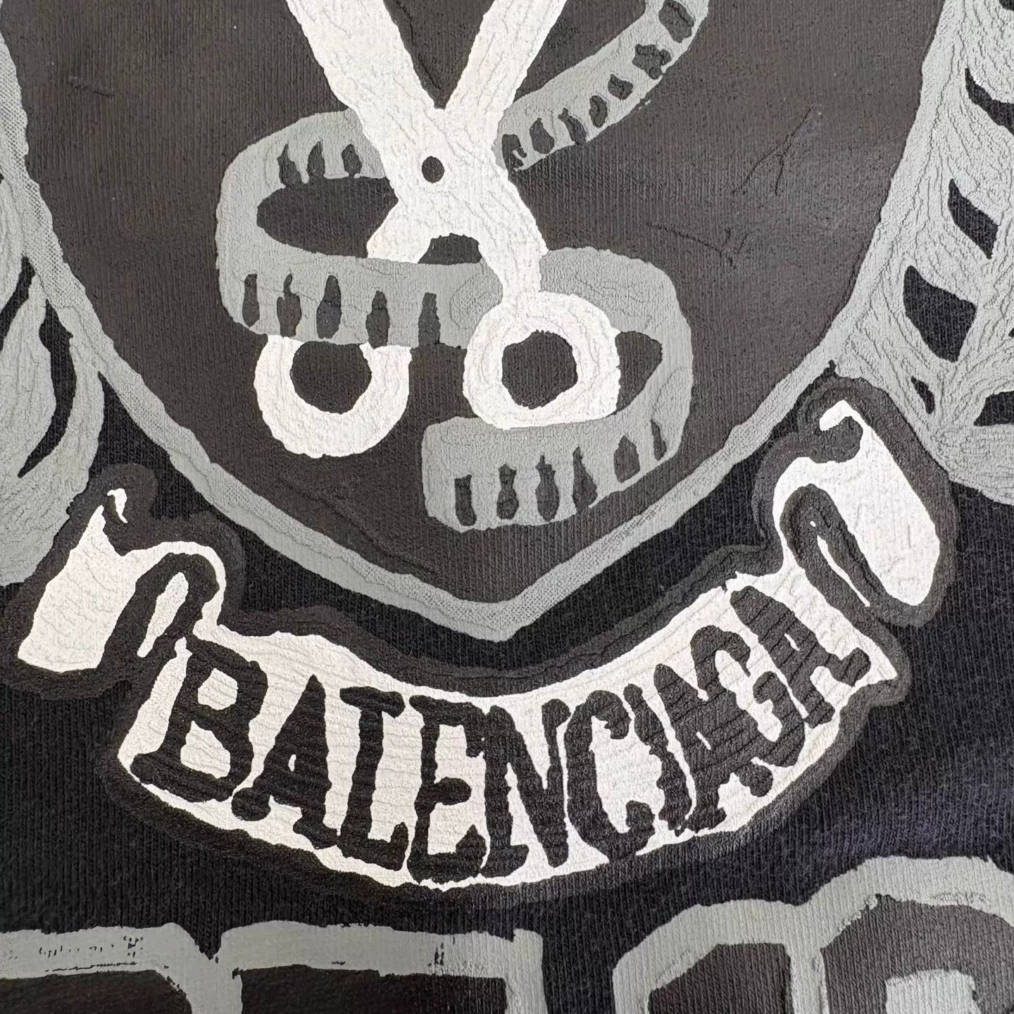 Balenciaga Balenciaga Black Logo Scissors Graffiti Crew Tee Size S / US 4 / IT 40 - 8 Thumbnail