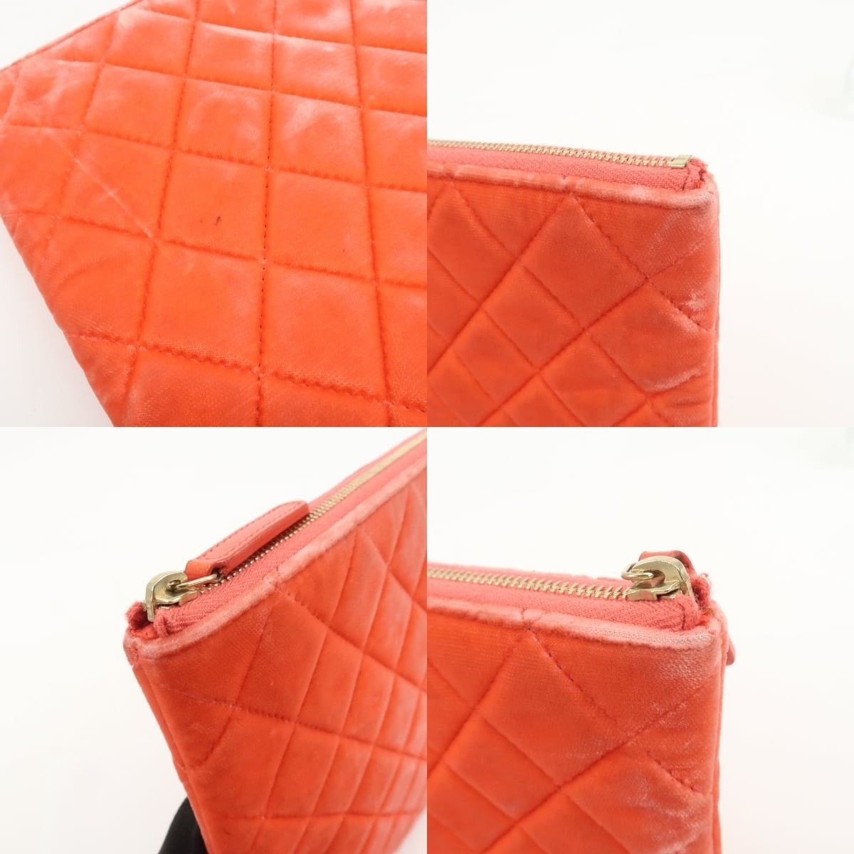 Chanel Chanel Matelasse Velour Clutch Orange Size ONE SIZE - 5 Thumbnail