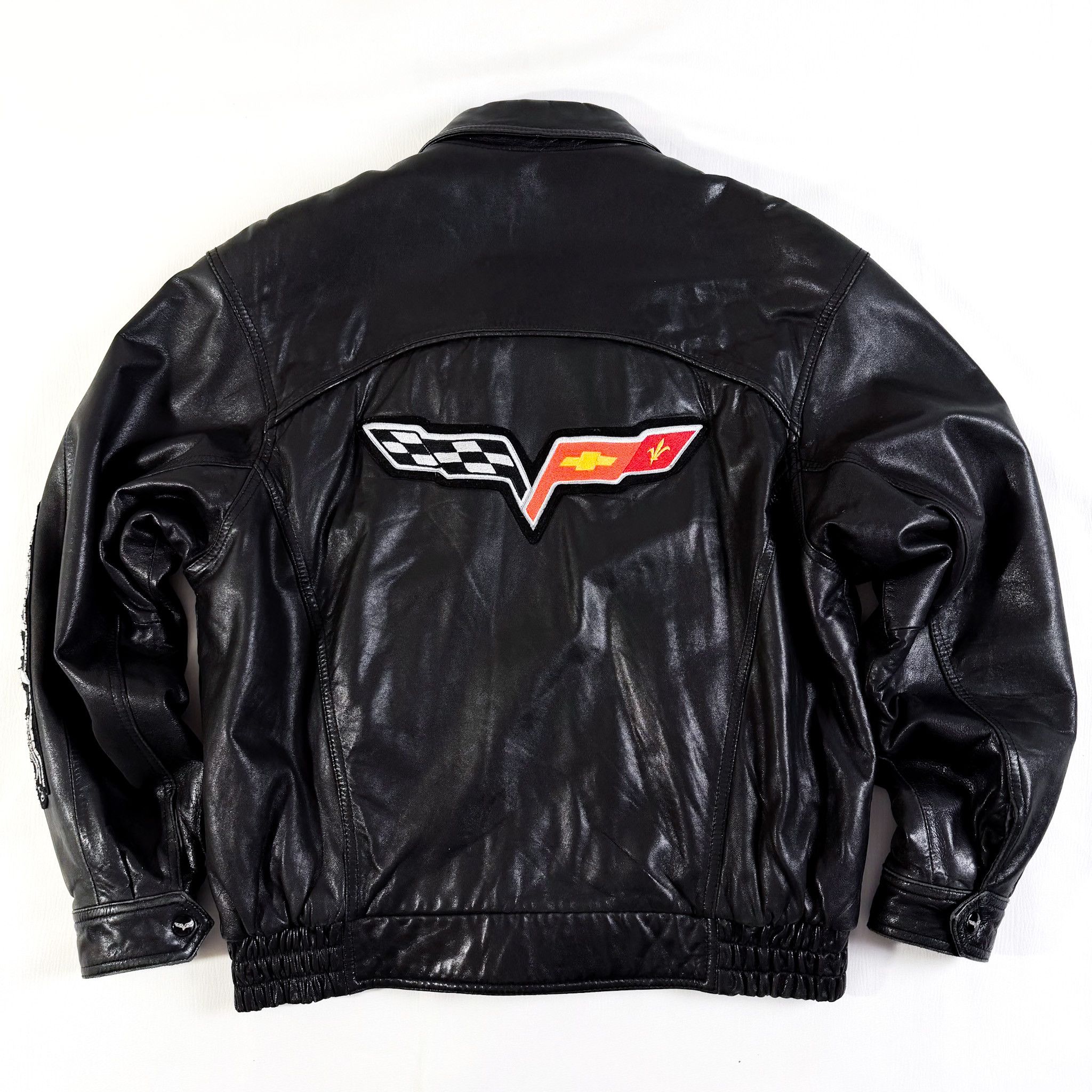 Vintage Y2K Corvette Lambskin Leather Bomber Jacket Size US M / EU 48-50 / 2 - 3 Thumbnail