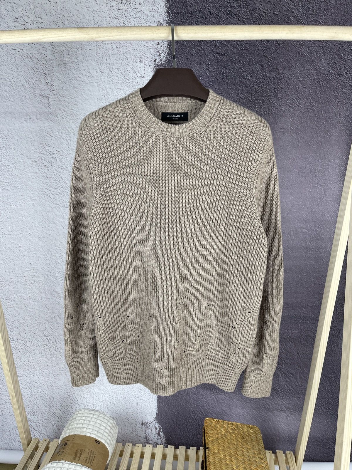 Allsaints Allsaints Ivann Crew sweater distressed oversized fit knit Size US S / EU 44-46 / 1 - 1 Thumbnail