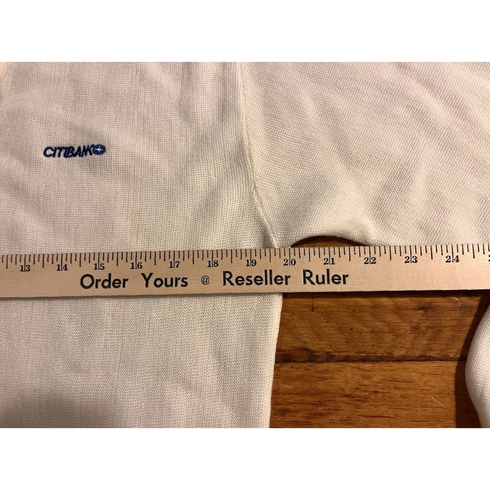 Logo 7 VINTAGE Citibank Logo V-Neck Sweater Men’s S Fits M White 80s Embroidered Logo Knits Pullover Regular Mens Size US M / EU 48-50 / 2 - 7 Thumbnail