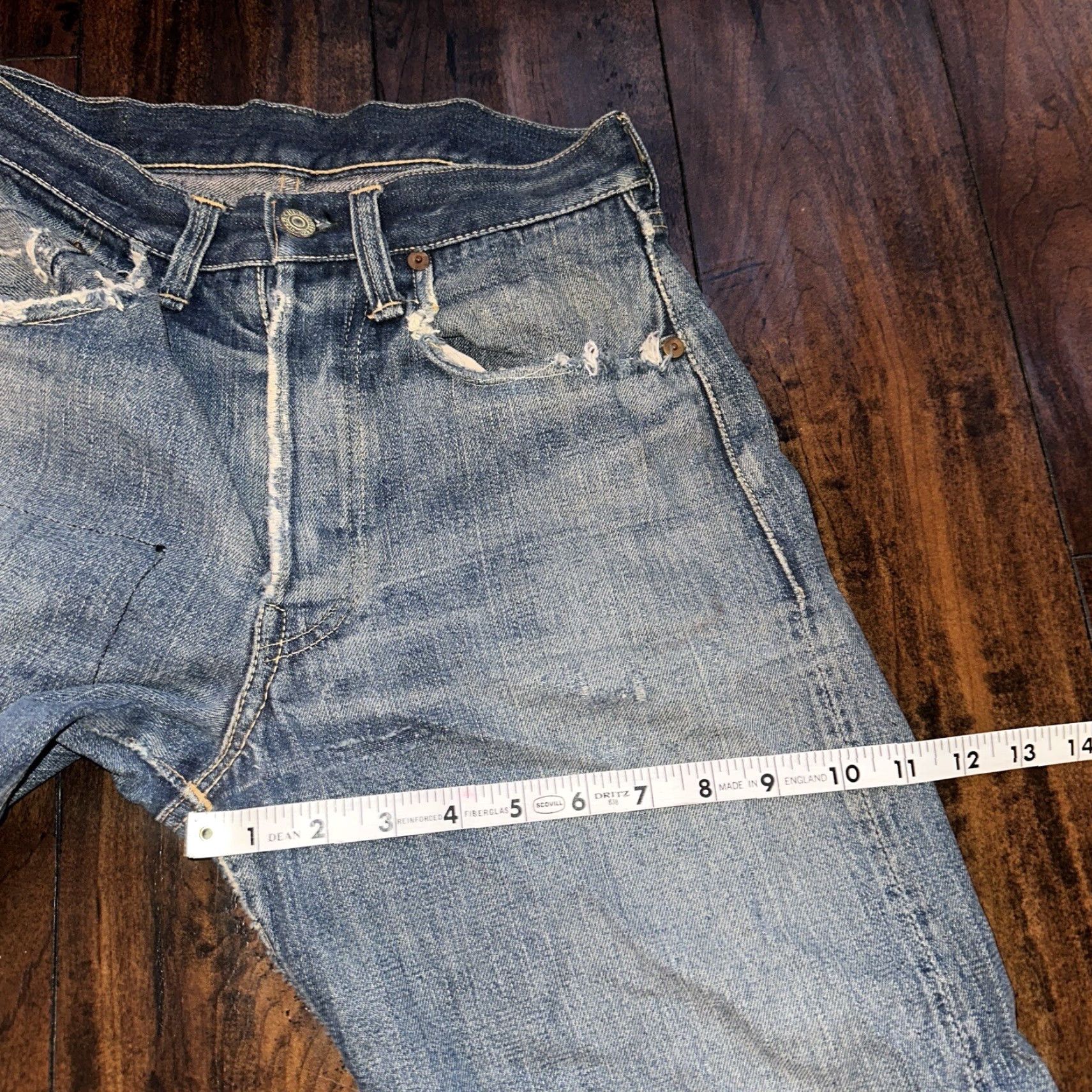 Levi's VINTAGE Levi's 501 XX Big E True VTG 1940s Denim Jeans 25x26 Redline Selvedge Blue 5-Pocket Button Levi's Mens Jeans 60s Theme Vintage Shop Styles Size US 26 / EU 42 - 6 Thumbnail