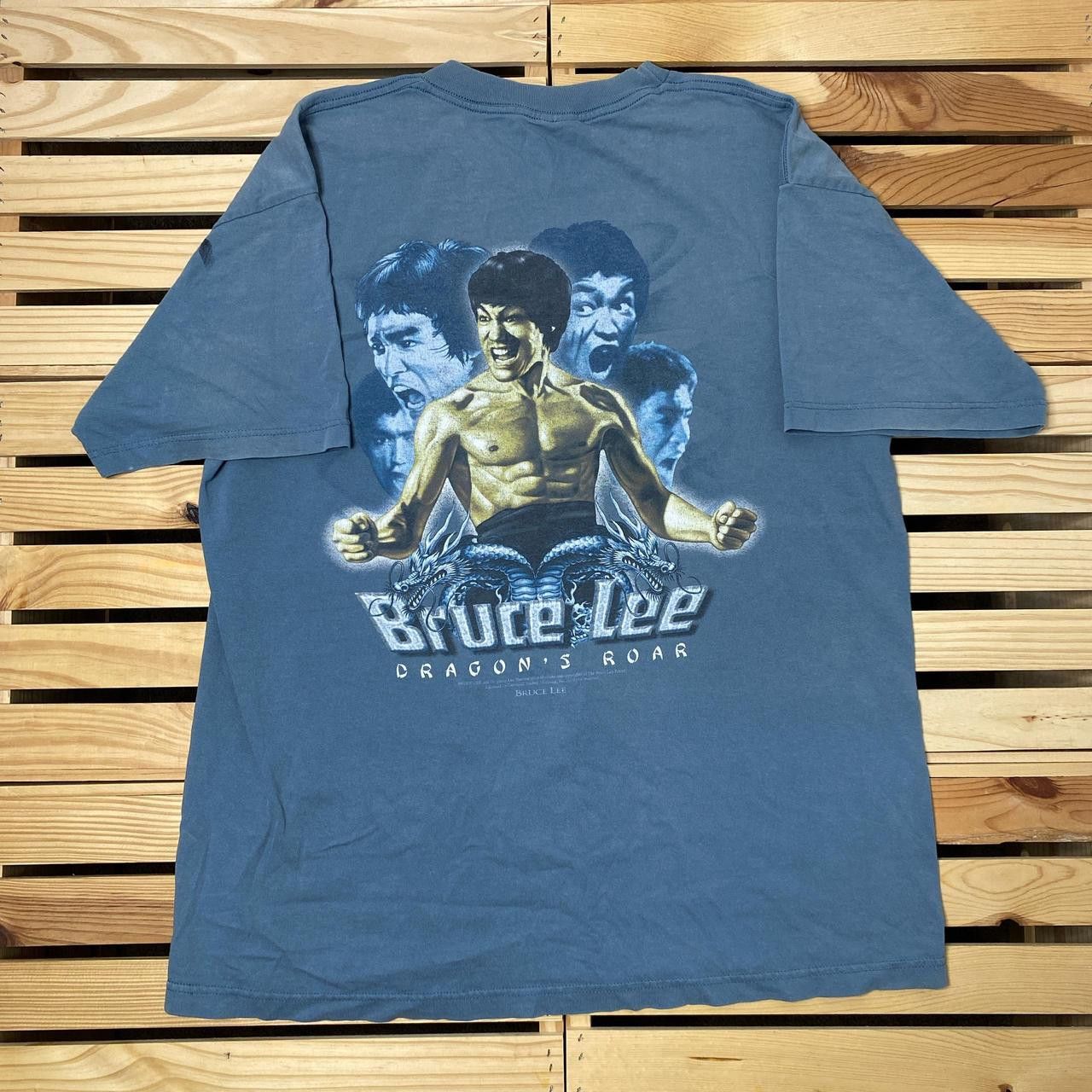 AAA Vintage Bruce Lee Dragon's Roar Blue Movie Promo Tee Size XL Size US XL / EU 56 / 4 - 1 Thumbnail