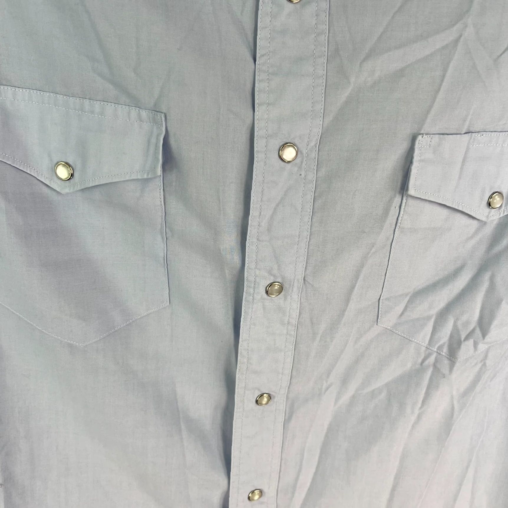 Vintage Rustler Button-Up Shirt Mens Size 16.5 XL Blue Long Sleeve Pearl Snap Western Retro Shirts Size US L / EU 52-54 / 3 - 4 Thumbnail