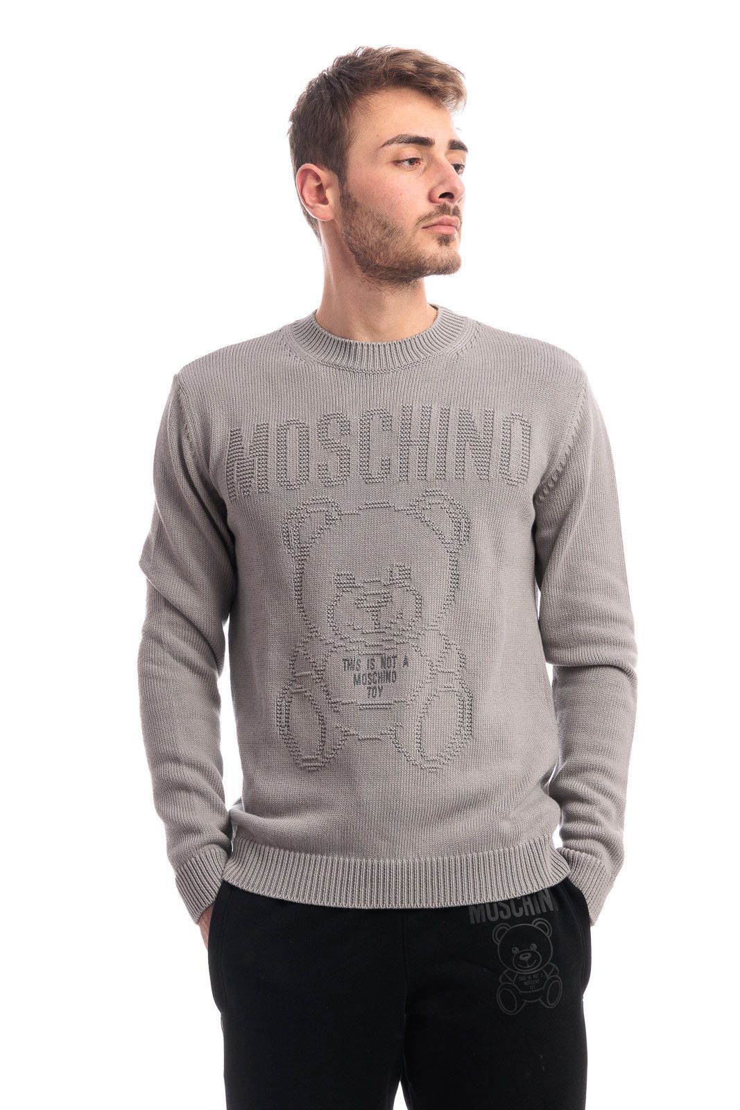 Moschino o1y0225 Logo Sweater in Grey Size US M / EU 48-50 / 2 - 2 Thumbnail