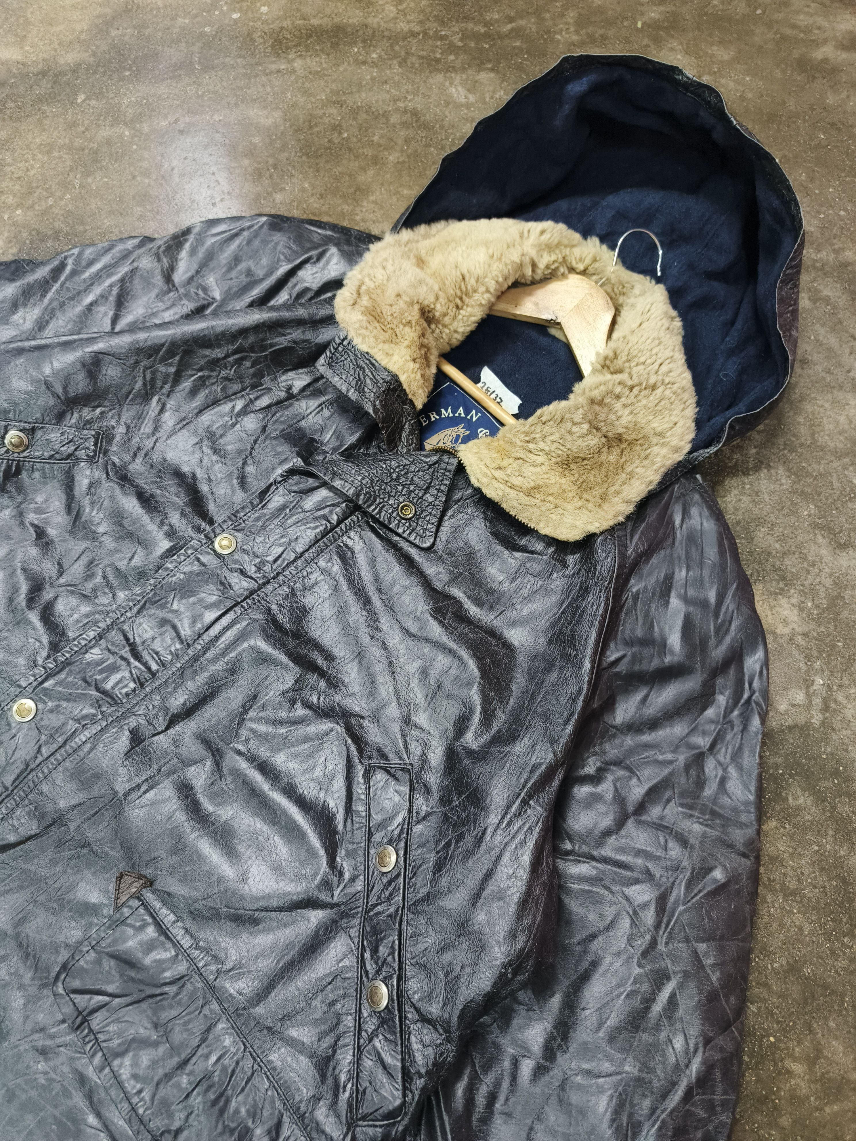 Vera Pelle herman & sons vera pelle leather parka jacket faux fur hood Size US XL / EU 56 / 4 - 4 Thumbnail