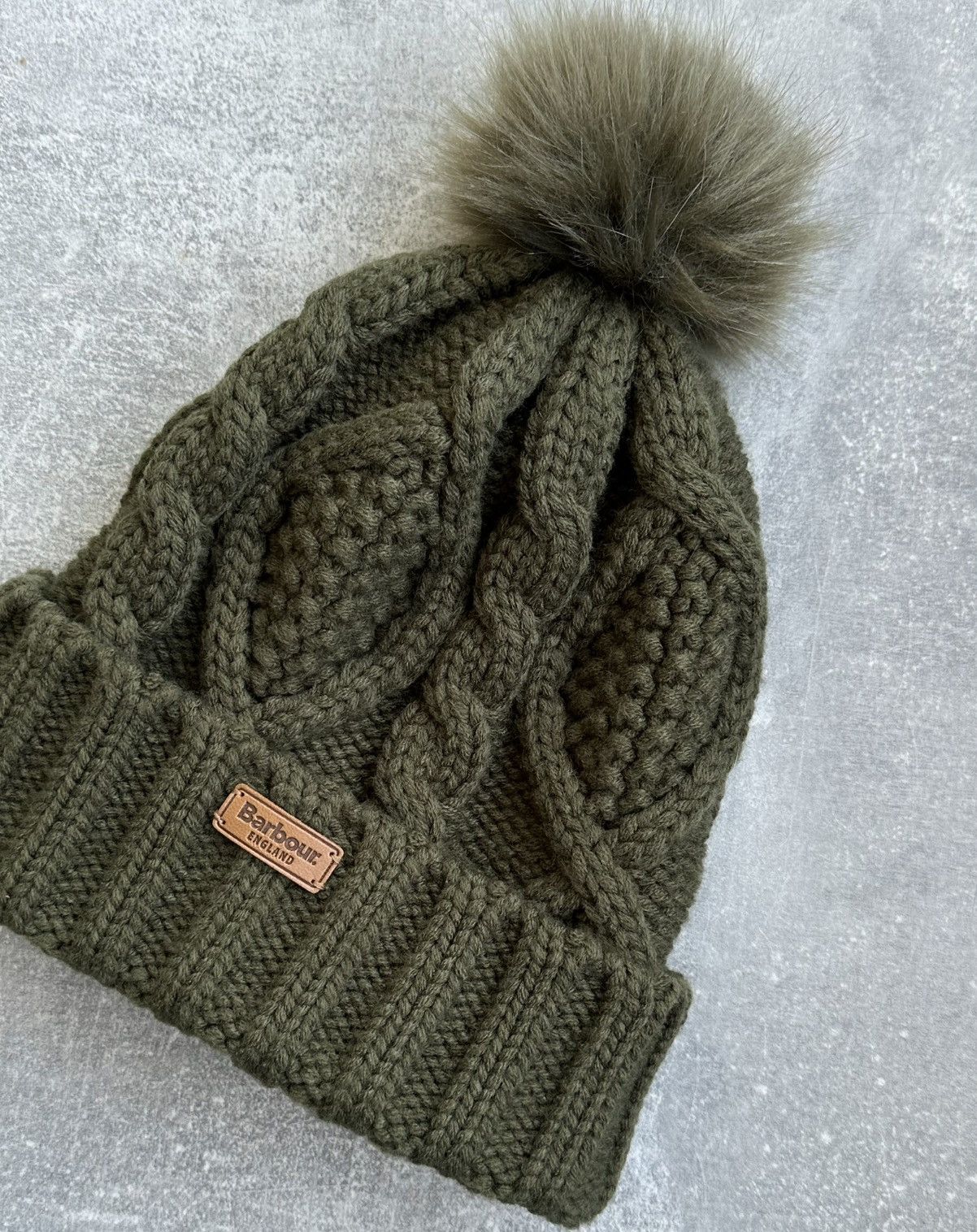 Barbour Barbour Women’s Saltburn Beanie Hat - Olive Green One Size Size ONE SIZE - 2 Thumbnail