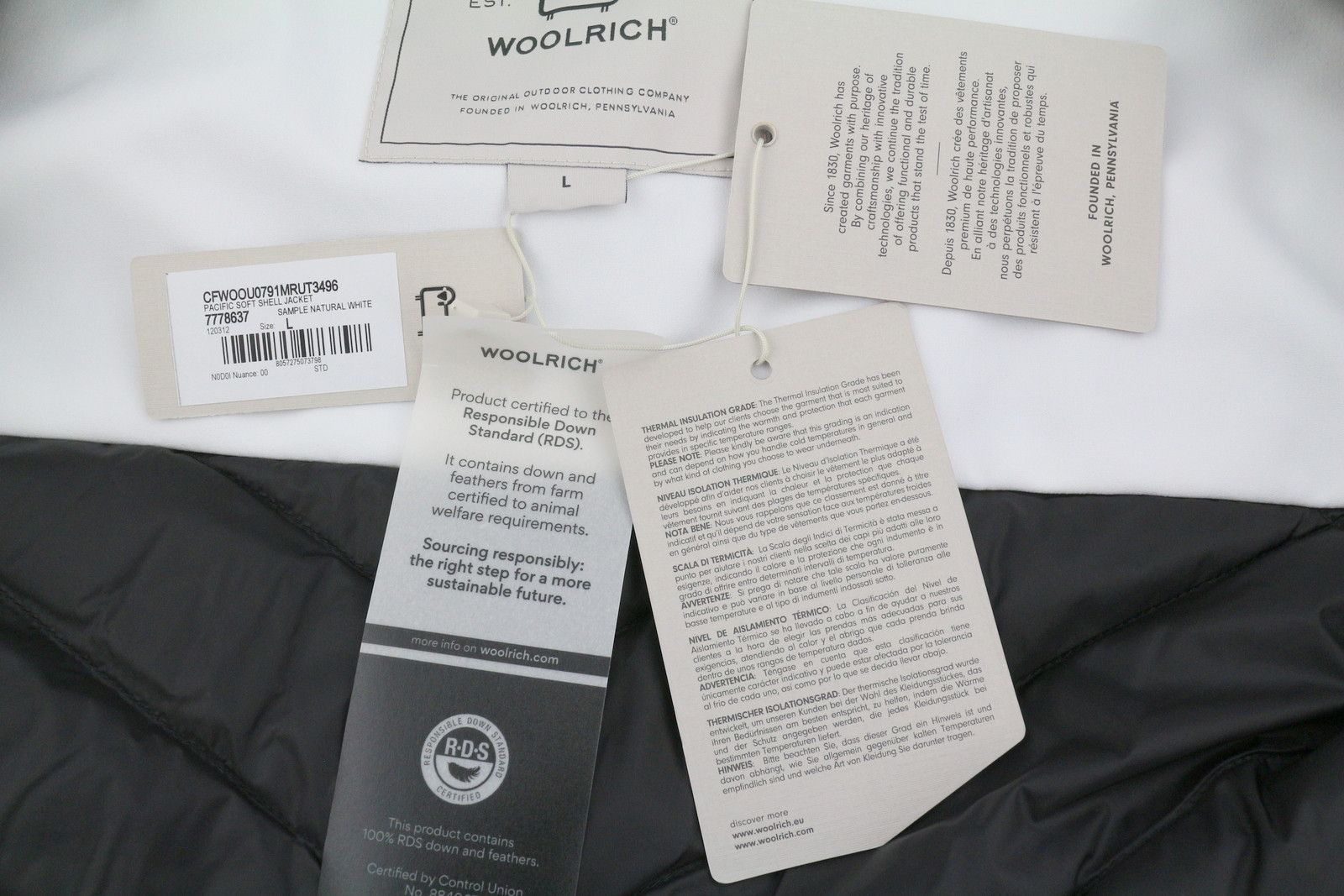 Woolrich Woolen Mills Pacific Soft Shell L White Down Waterproof 86899 Size US L / EU 52-54 / 3 - 11 Thumbnail