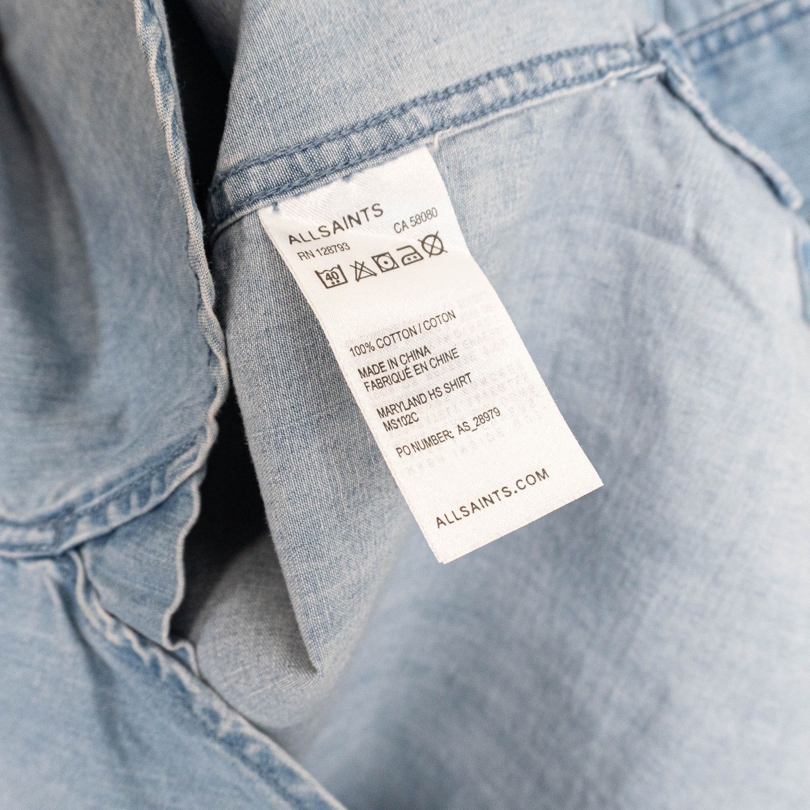 Allsaints All Saints Maryland Half Sleeve Shirt denim blue Slim S Size US S / EU 44-46 / 1 - 7 Thumbnail