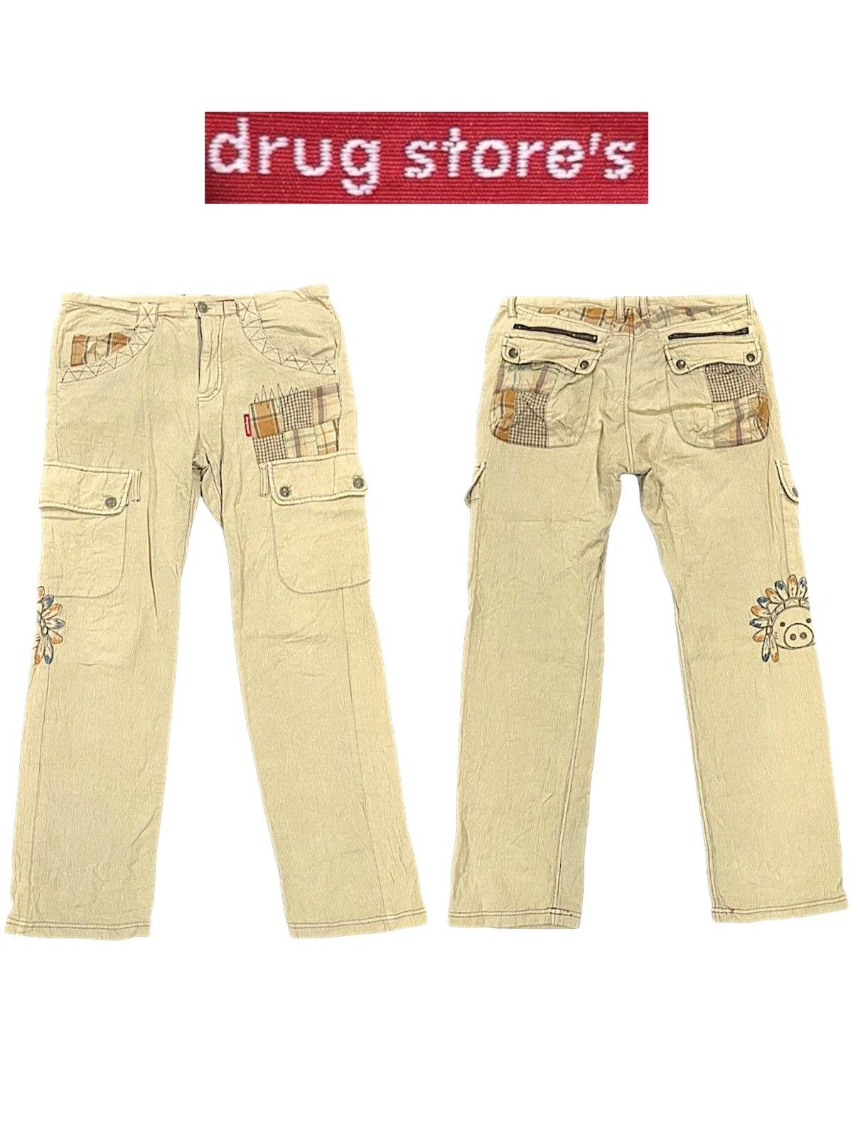 Japanese Brand × Vintage Grail💥Vintage Japanese Drug Store's Patchwork Cargo Pants Size US 36 / EU 52 - 1 Thumbnail