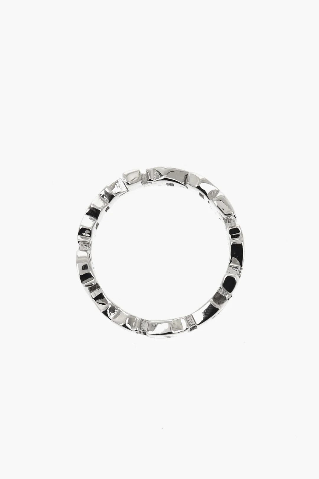 Palm Angels og1mm0326 Size: 58 / Silver-Effect Logo Ring in Sliver Size ONE SIZE - 3 Thumbnail