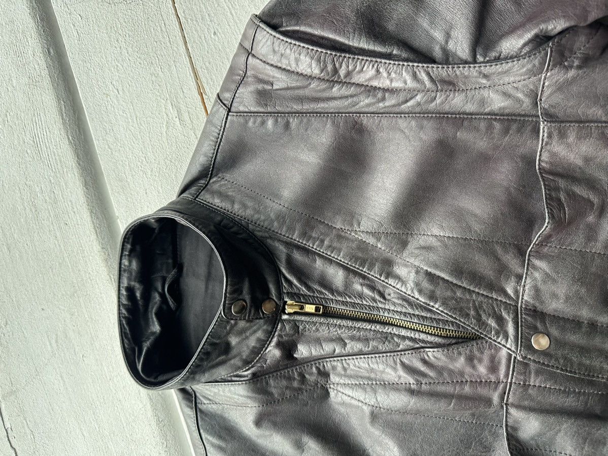 Other 🚨VNTG LEATHER JACKET AVANT GARDE ASYMMETRICAL BLACK MOTO Size US S / EU 44-46 / 1 - 5 Thumbnail