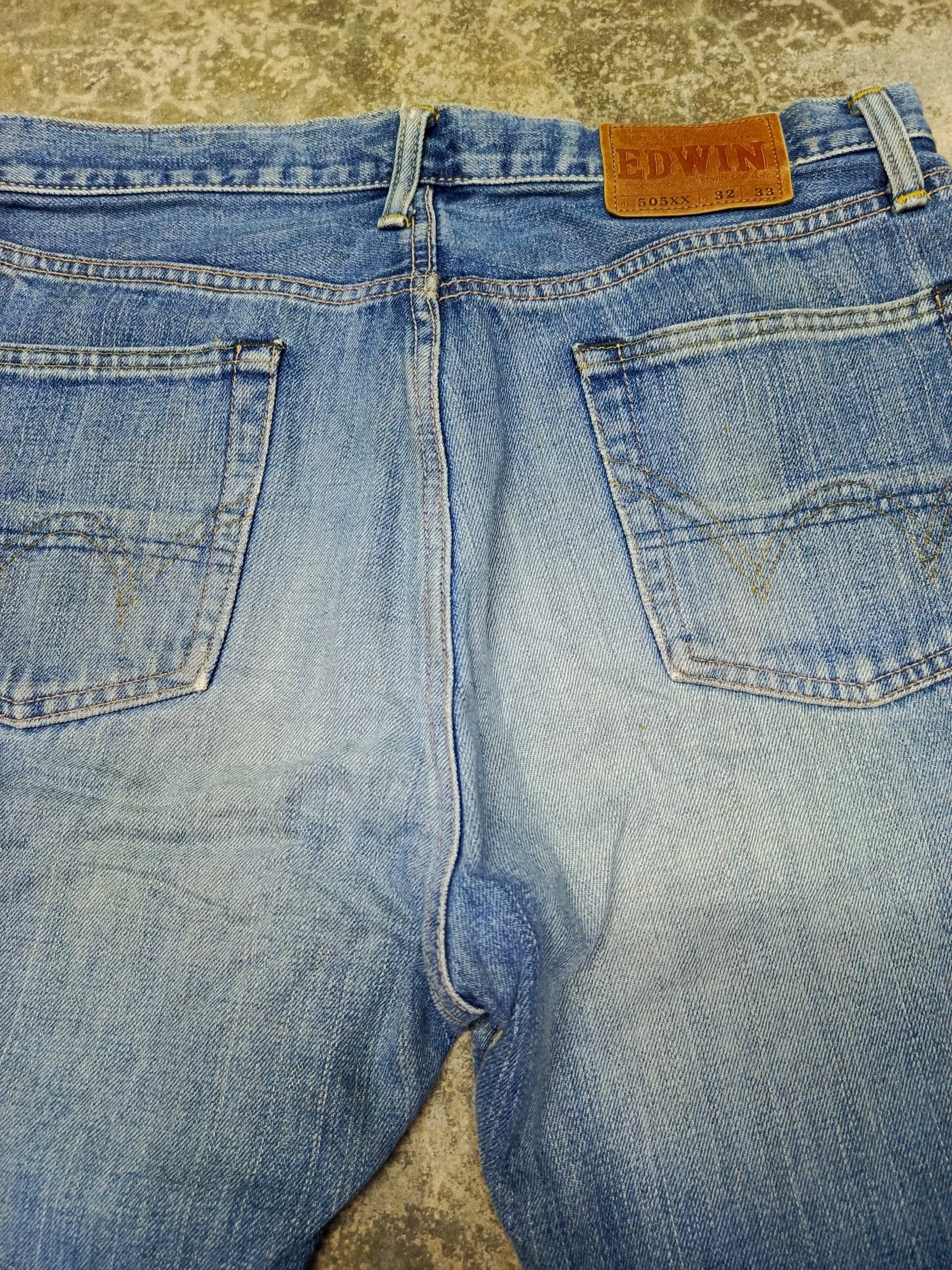 Tornado Mart Vintage edwin distressed 505XX selvedge jeans Size US 32 / EU 48 - 9 Thumbnail