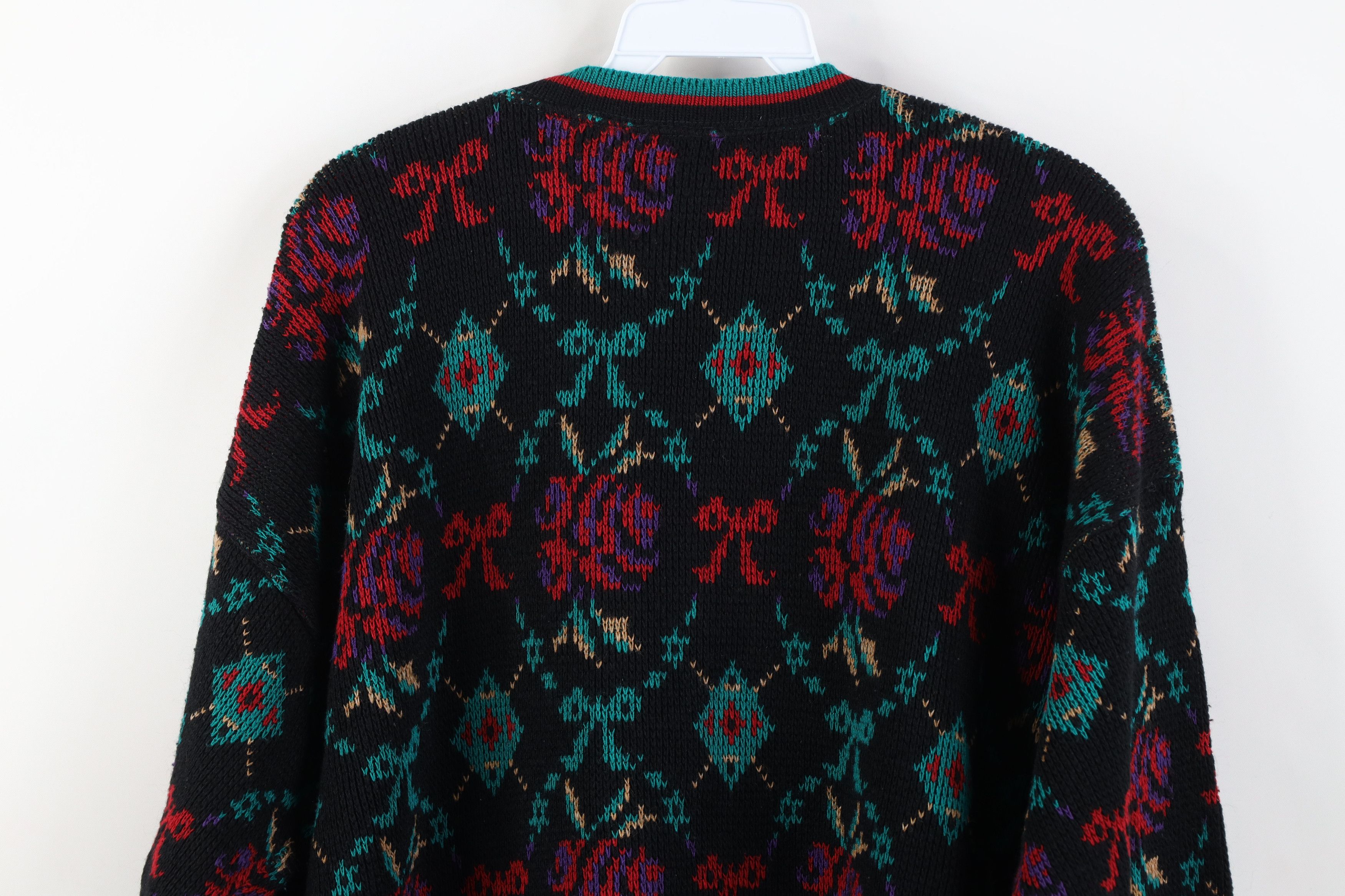 Vintage Vintage 90s Streetwear Flower Argyle Knit Sweater USA Size M / US 6-8 / IT 42-44 - 11 Thumbnail