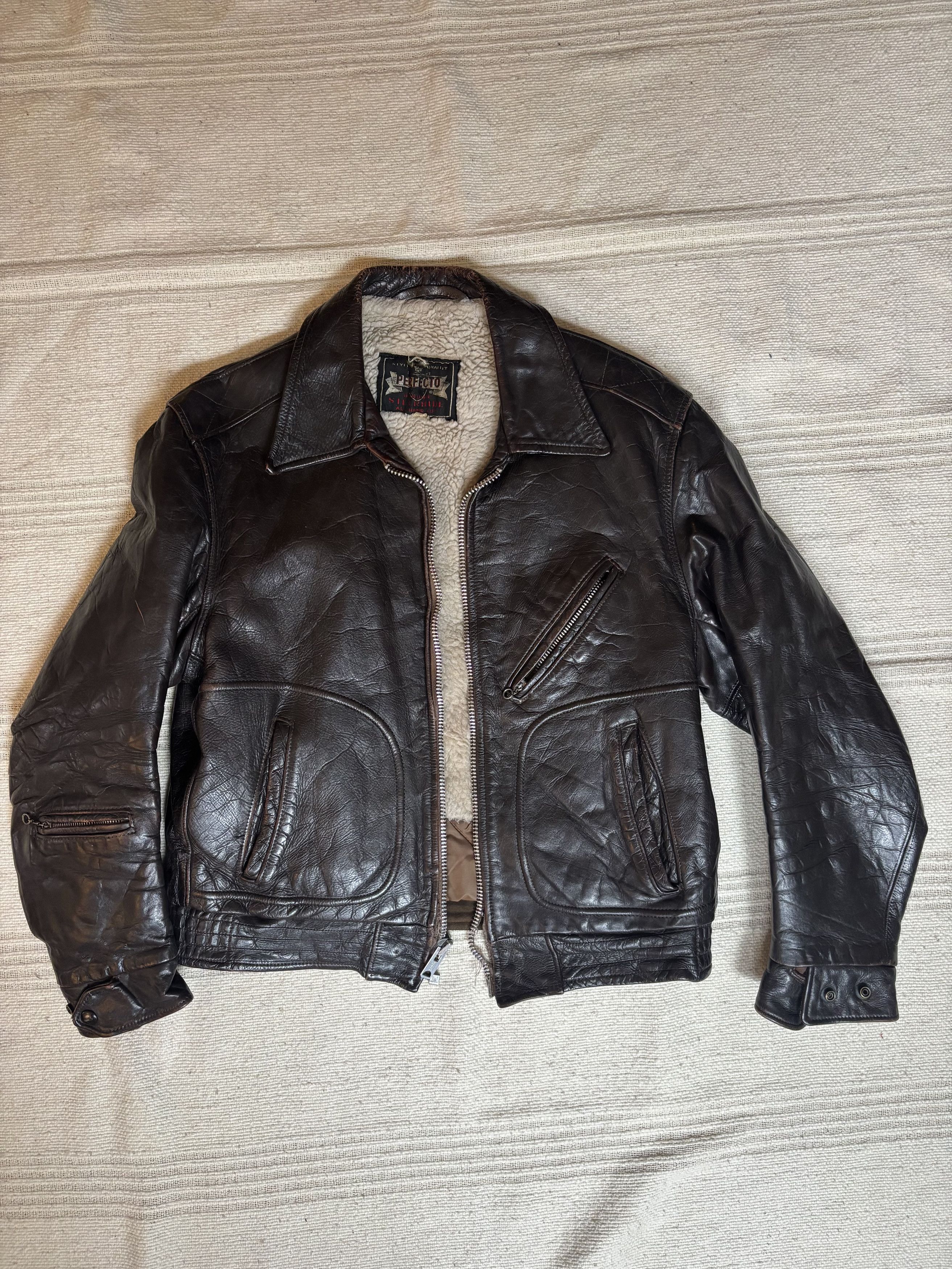 Schott PERFECTO BRAND ORIGINAL LATE 50's-mid 1960's Size US M / EU 48-50 / 2 - 1 Thumbnail