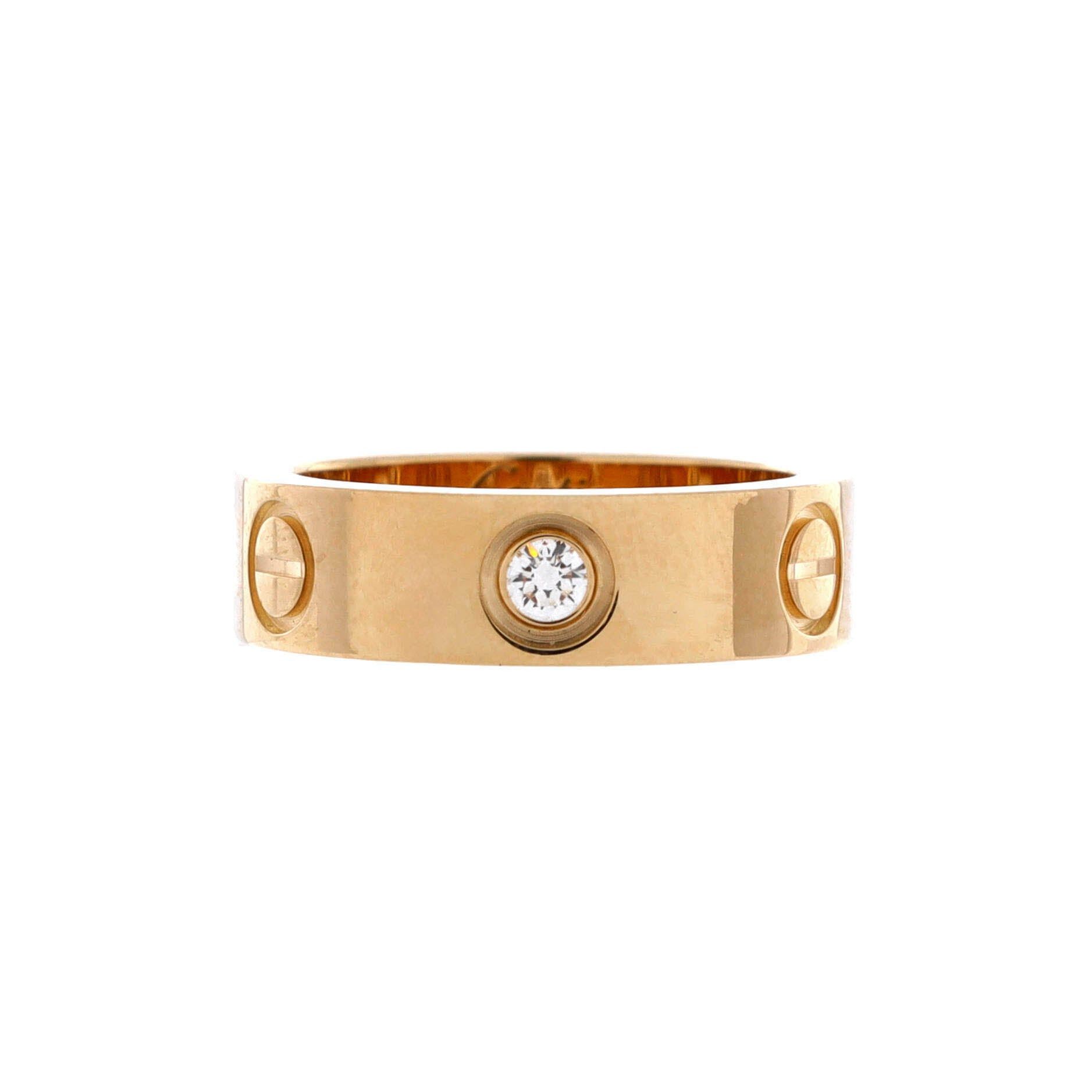 Cartier Love 3 Diamonds Band Ring Size ONE SIZE - 1 Thumbnail