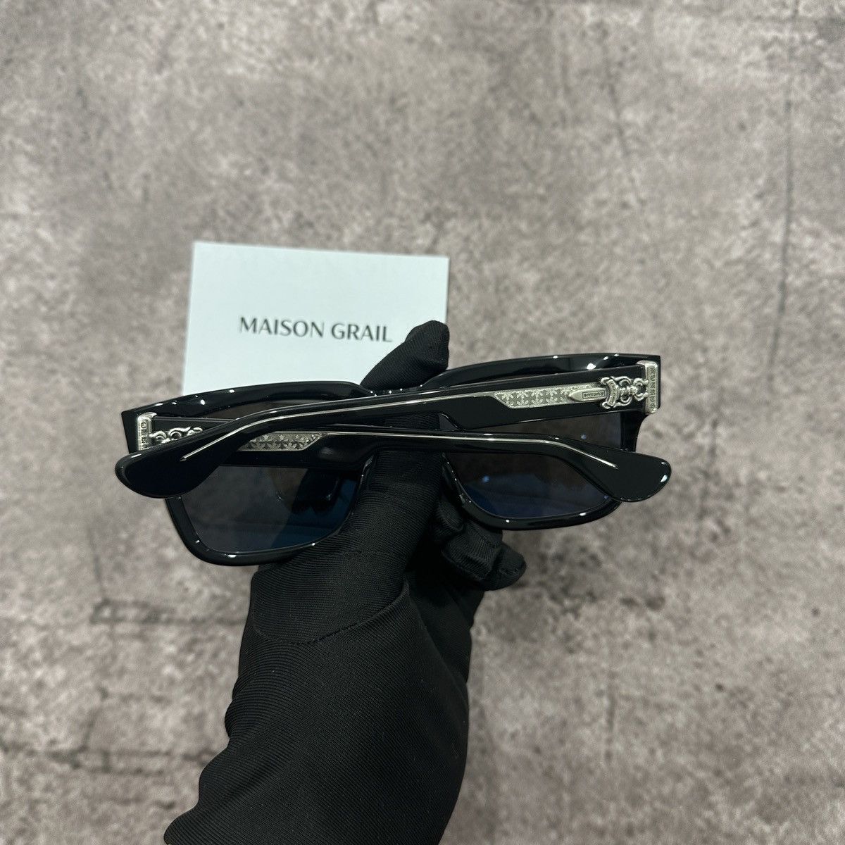 Chrome Hearts CHROME HEARTS BOX OFFICER BLACK DARK GREY SUNGLASSES Size ONE SIZE - 3 Thumbnail