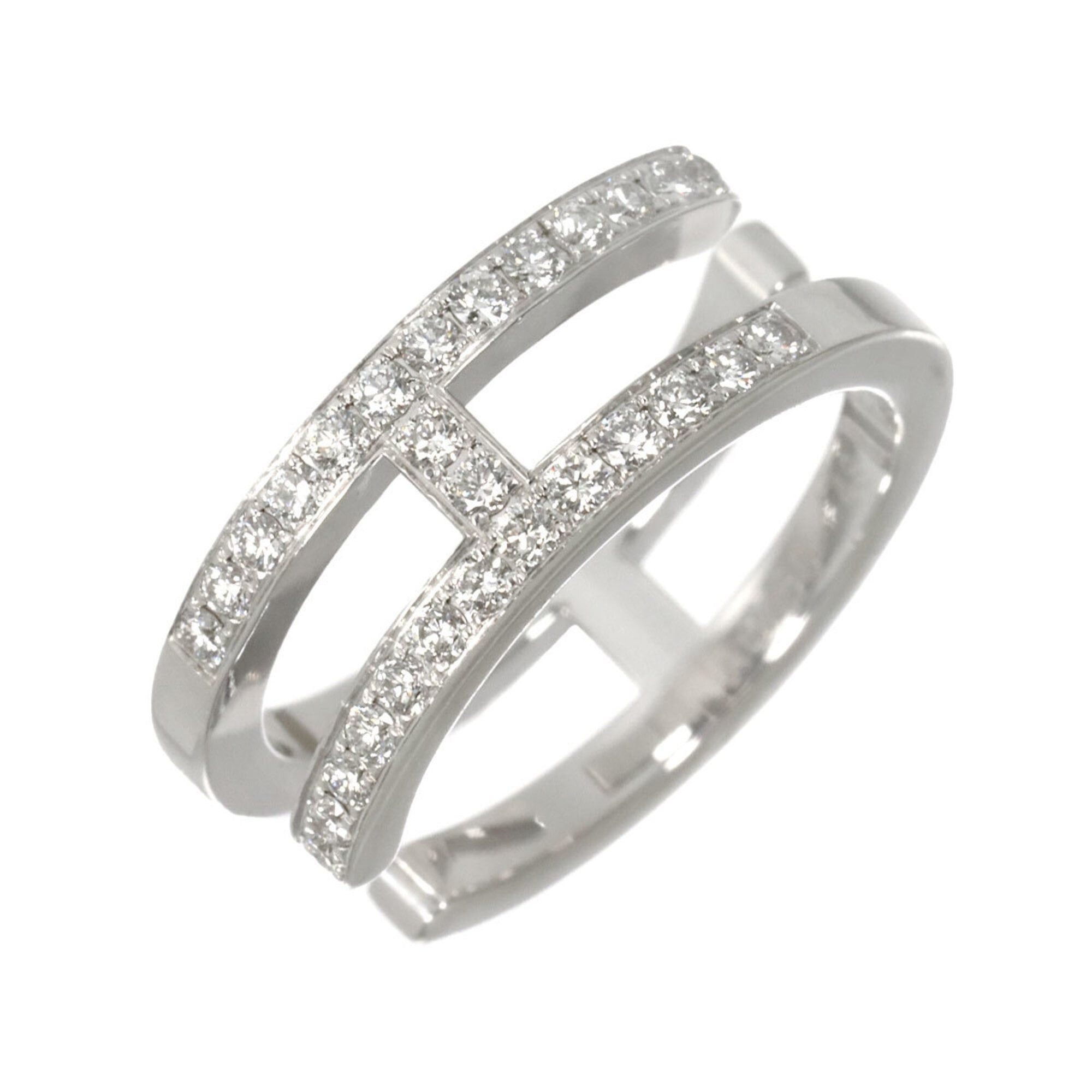 Hermes Hermes Ariane Chaine d'Ancre #48 Ring with Diamonds, 18K White Gold (750) Size ONE SIZE - 1 Thumbnail