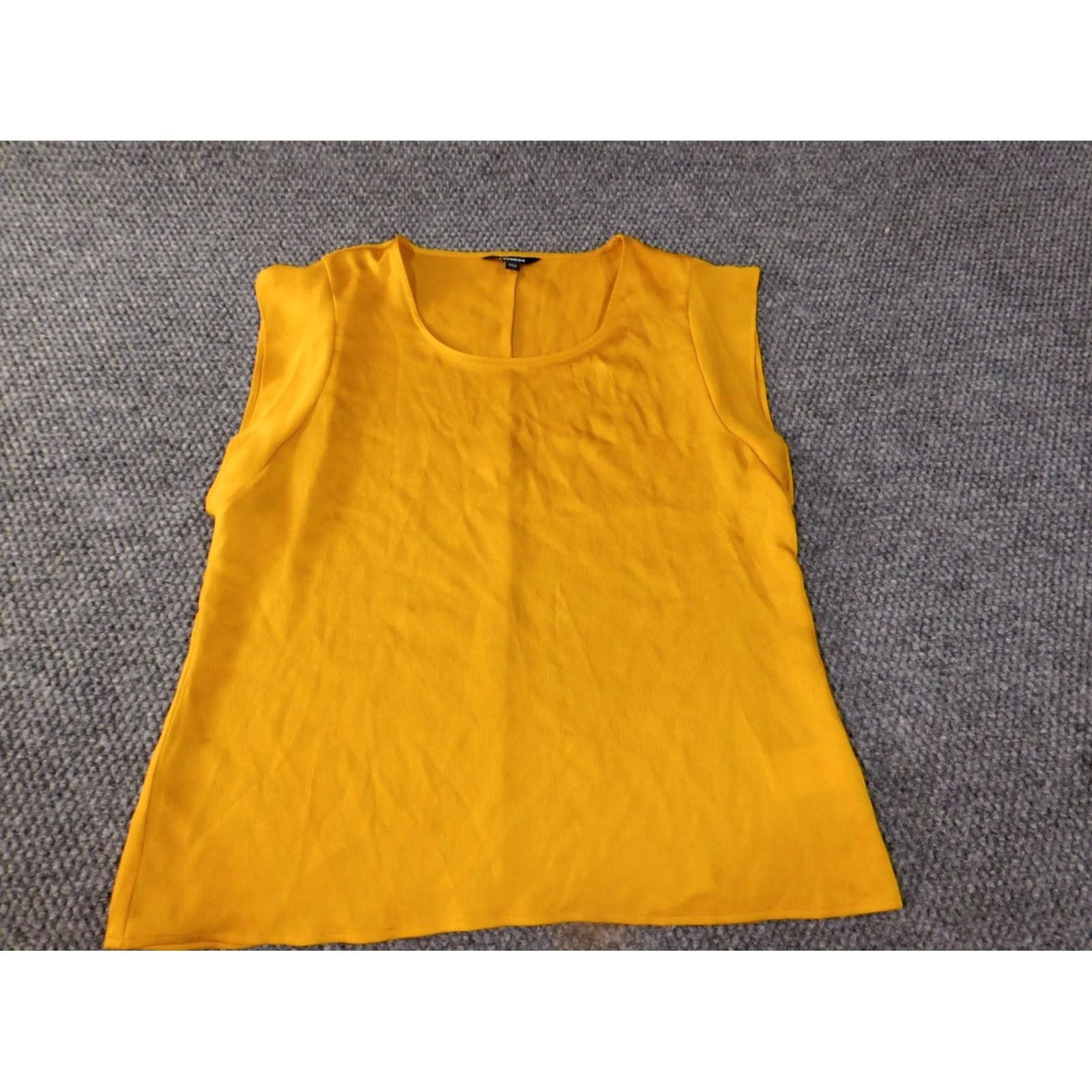 Express Express Blouse Sleeveless S Gold Womens Casual Henley Pullover Polyester Gold Accessories Size S / US 4 / IT 40 - 2 Thumbnail
