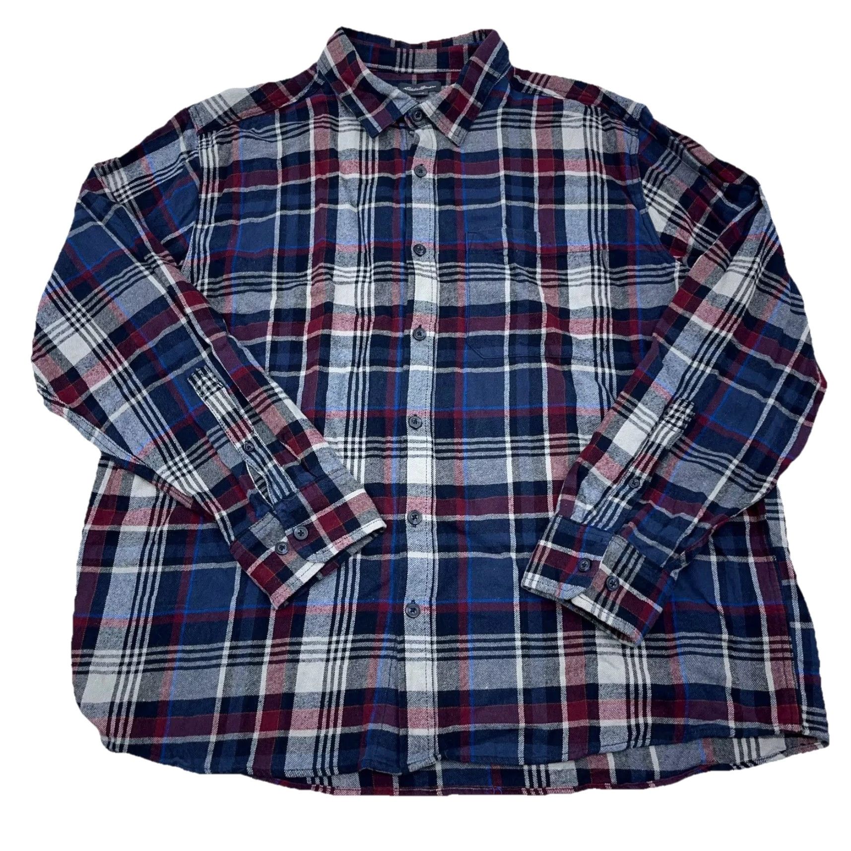 Eddie Bauer Eddie Bauer Shirt Men XL Blue Red Plaid Button-Up Tartan Flannel Casual Workwear Carded Button-Down Universal Slimming All Seasons Carded Mens Size US XL / EU 56 / 4 - 2 Thumbnail
