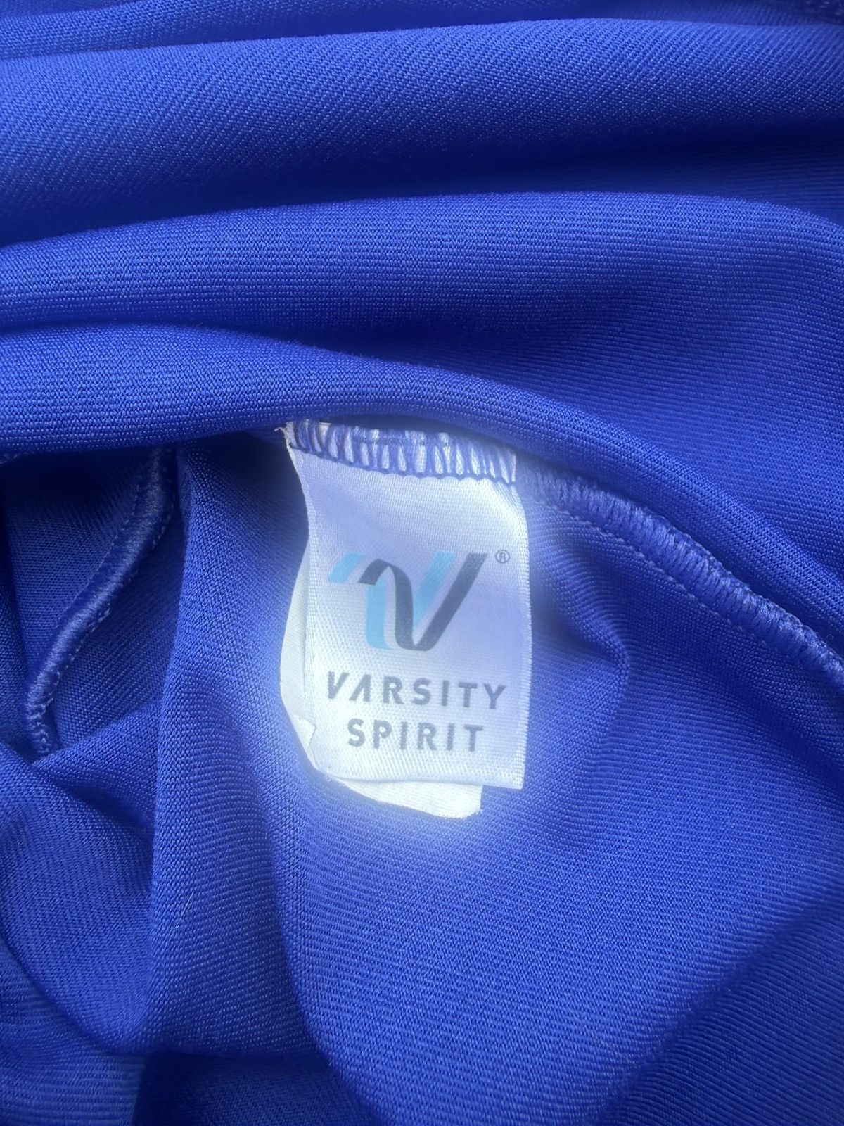 Other Varsity Spirit Stretch Mock Neck Midriff Blue Top Cheer Size S / US 4 / IT 40 - 5 Thumbnail