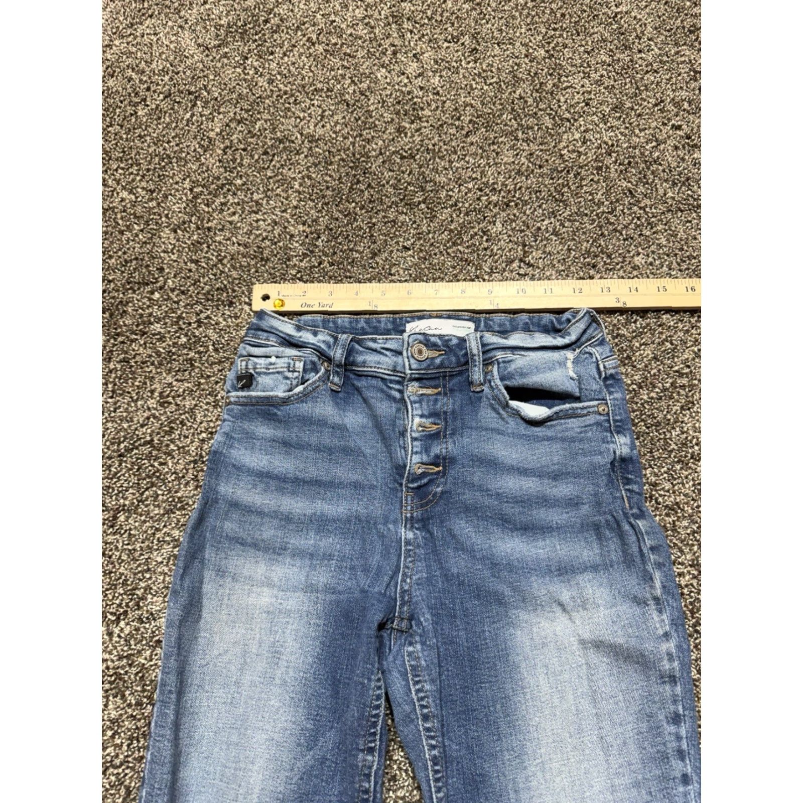 Vintage Kancan Skinny Jeans Size 26 Blue Denim Button Fly Stretch Regular Women’s Pants 5-Pocket Size 26" / US 2 / IT 38 - 6 Thumbnail