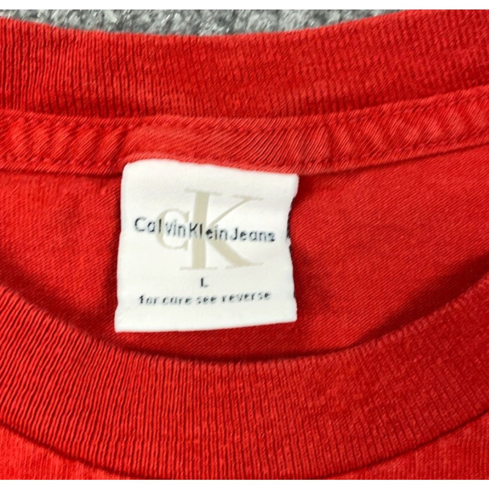 Calvin Klein VINTAGE Calvin Klein T-Shirt Women's L Red 90s Spell Out Print Cotton USA Made Retro Shirt Basic Casual Short Sleeve Crew Neck Size L / US 10 / IT 46 - 3 Thumbnail