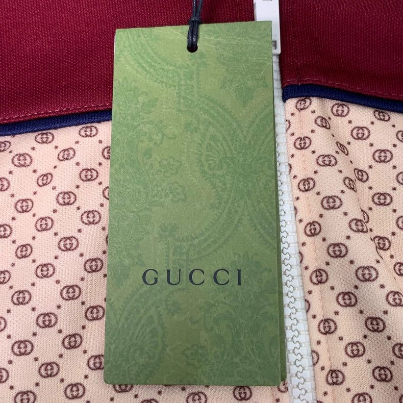 Gucci Color block logo printed striped long-sleeved zipper