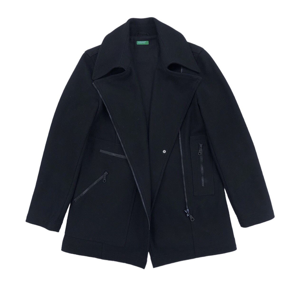 Benetton Grails‼️United Colors Benetton Zipper Blazer suit slim black Size US M / EU 48-50 / 2 - 1 Thumbnail