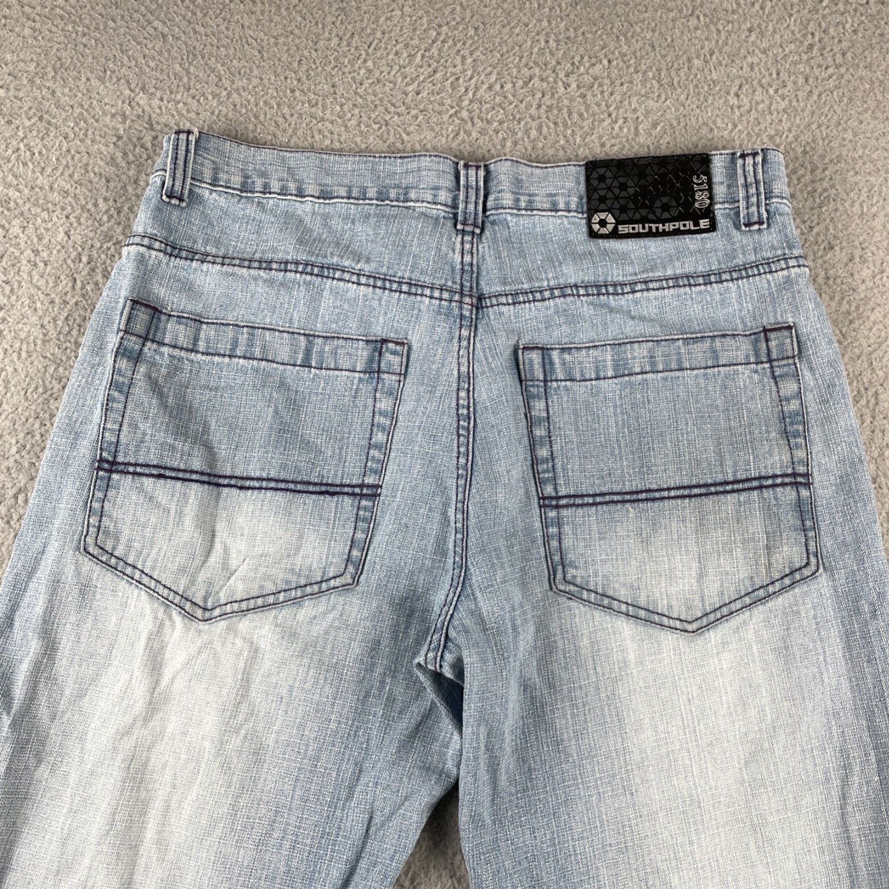 Southpole VINTAGE South Pole Moon Ice Blue Denim Jeans Waist 34x30.5 Purple Stitching Hip Hop Jeans Mens Regular 34 Blue Size US 34 / EU 50 - 2 Thumbnail