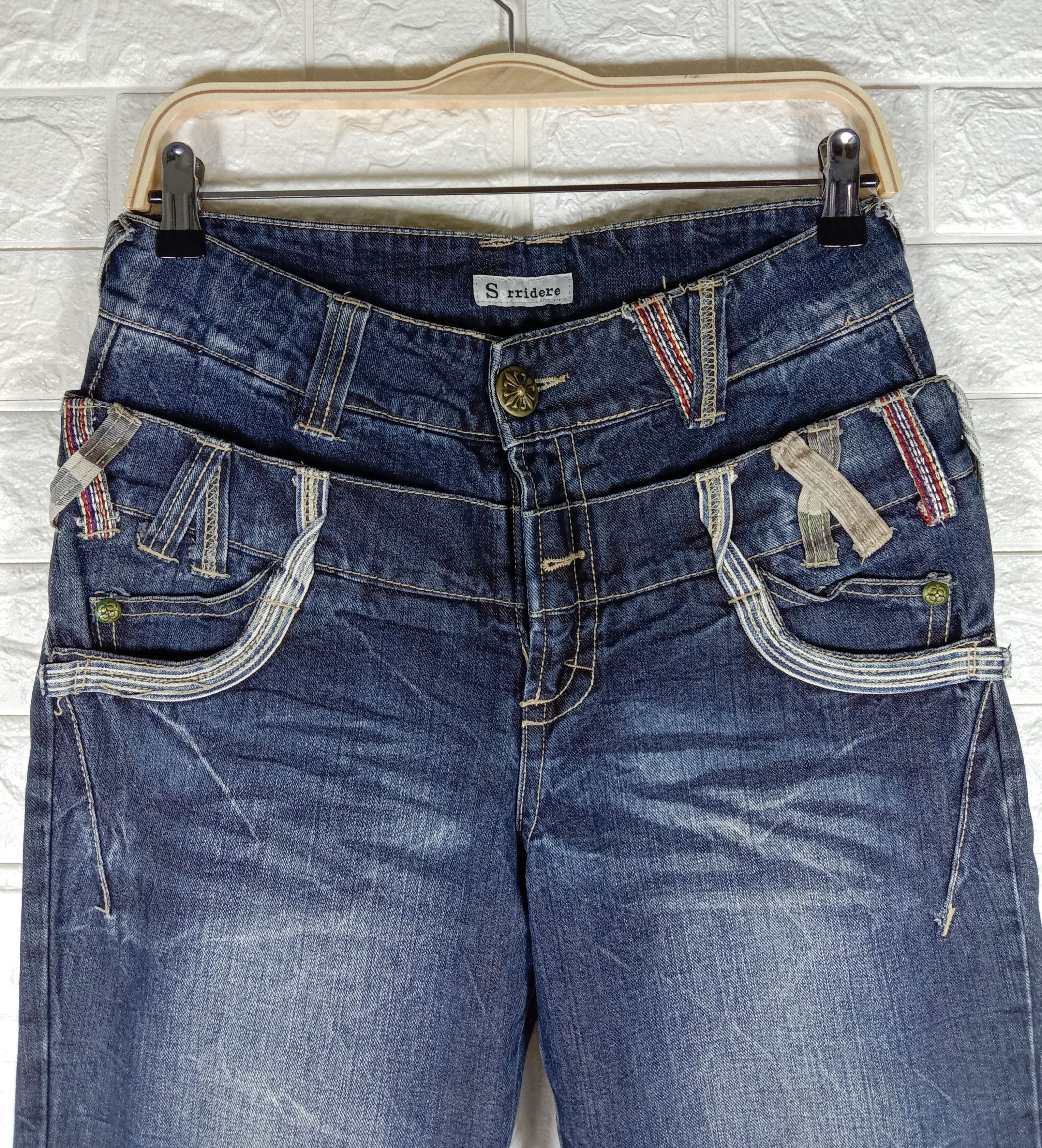 Japanese Brand Vintage Japanese SORRIDERE Double Waist Jeans Size US 31 - 2 Thumbnail