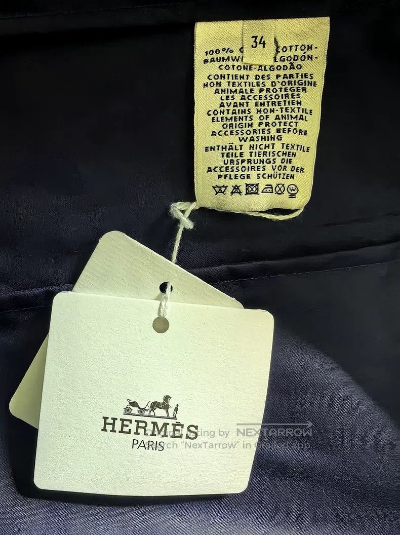 Hermes Hermes Classic Navy Blue Shirt, Simple and Elegant Collar Size XXS / US 00 / IT 34 - 4 Thumbnail
