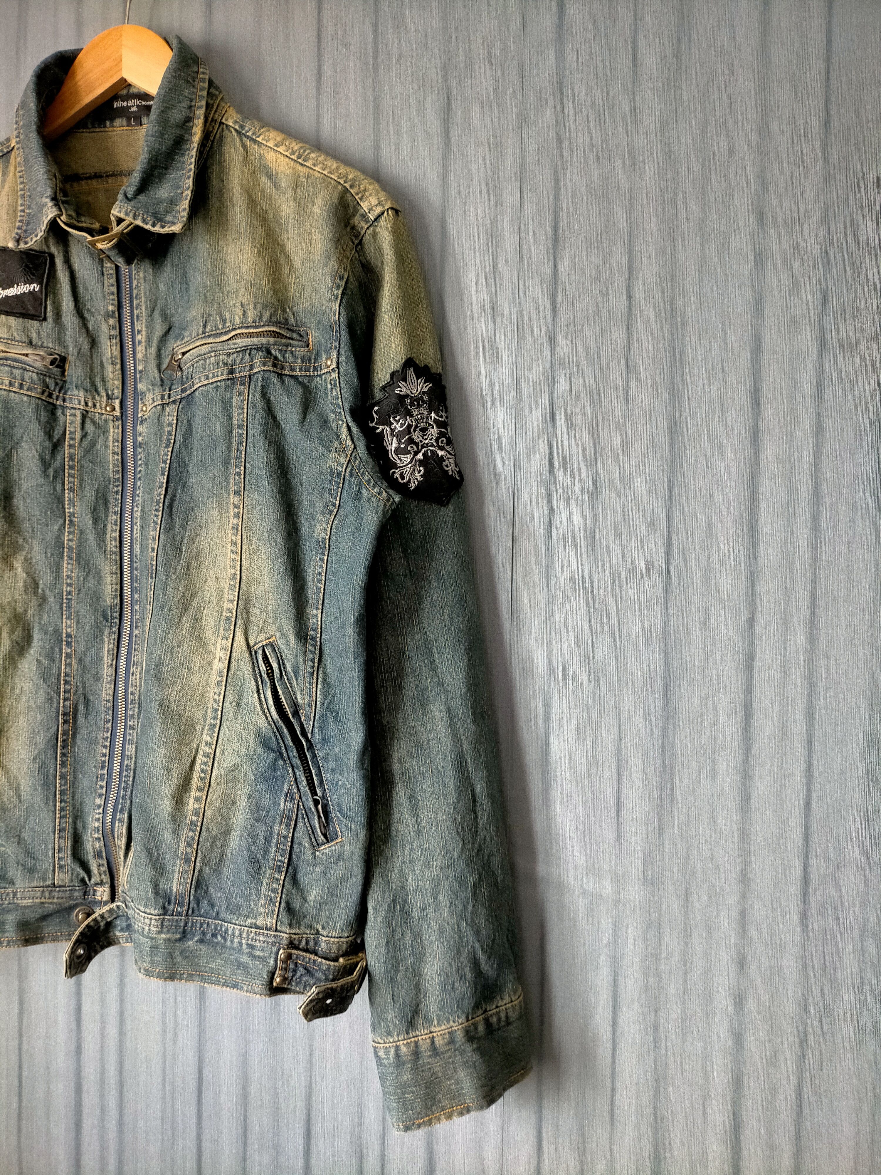In The Attic In the Attic Denim Jacket Zipped Punk Style Size US L / EU 52-54 / 3 - 6 Thumbnail