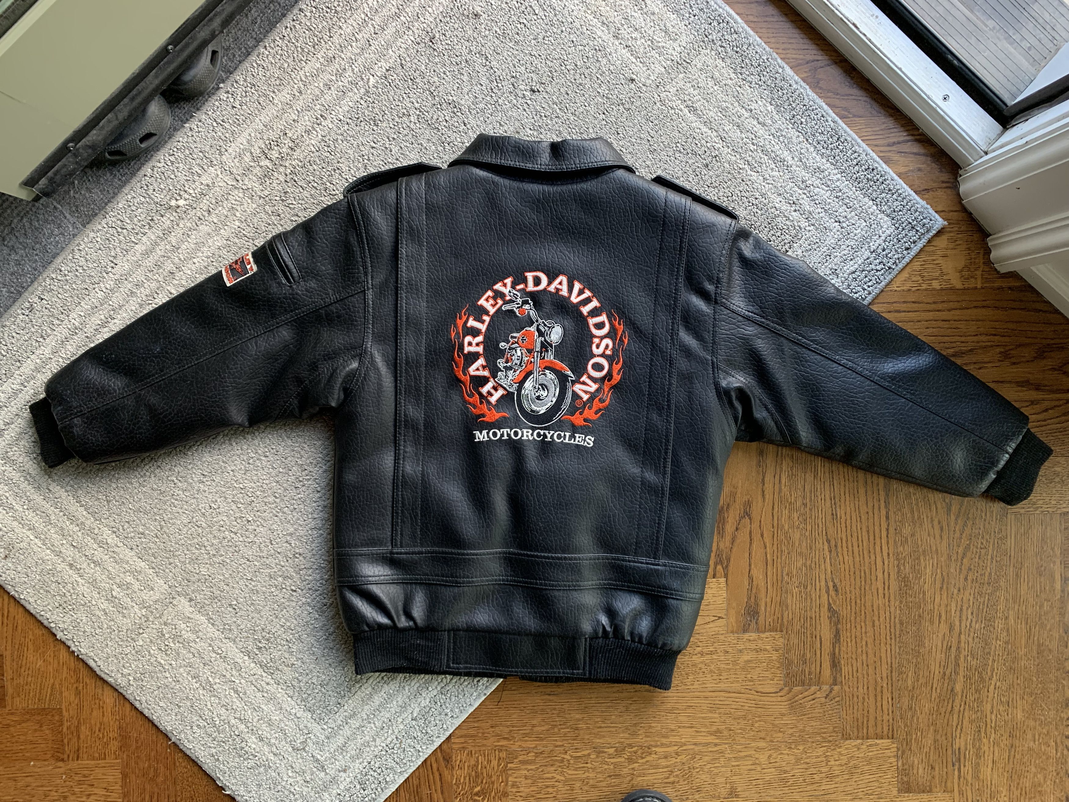 Harley Davidson × Vintage Y2K Baby Harley Davidson Vegan Leather Jacket Moto Crop Tiny Size XXS / US 00 / IT 34 - 15 Thumbnail