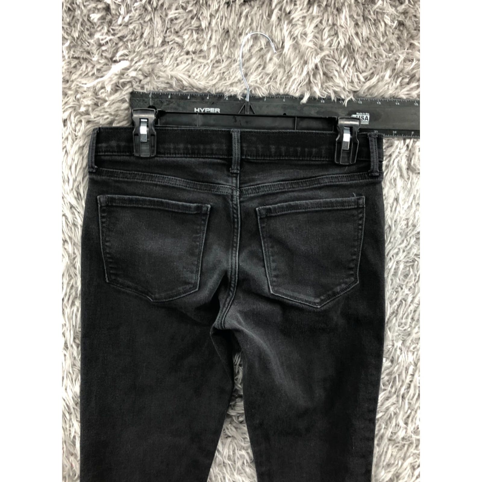 Banana Republic Banana Republic Jeans Skinny 28 Womens Dark Wash Black Denim 5-Pocket Regular Inseam 27in Rise Mid Button Zipper Belt Loops Cotton Stretch Comfort Size 28" / US 6 / IT 42 - 6 Thumbnail