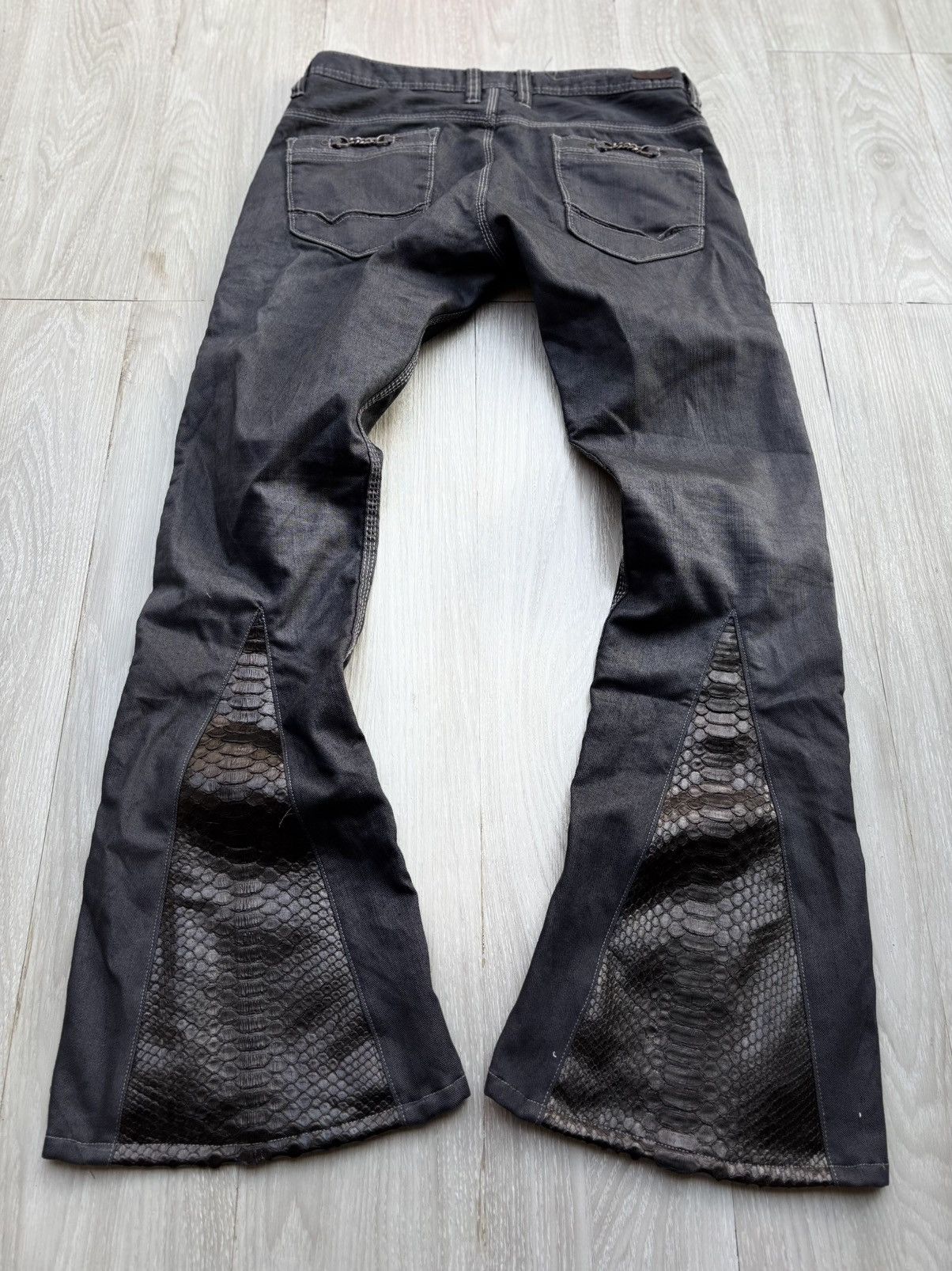 Nicole Club NICOLE CLUB FOR MEN phyton lace up flare jeans Size US 28 / EU 44 - 2 Thumbnail
