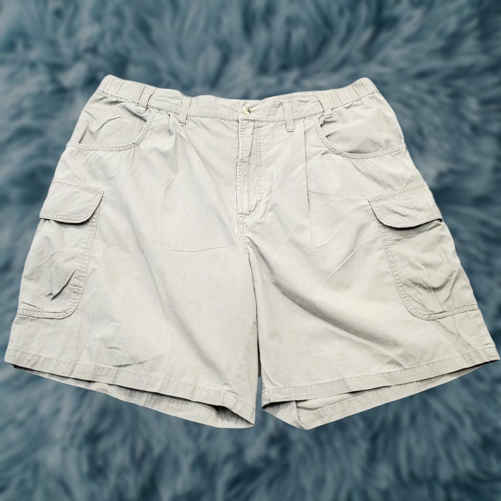 Vintage Columbia Men's Cargo Shorts 38 Tan Pleated Utility Pocket Elastic Waist Casual Shorts Size US 38 / EU 54 - 1 Thumbnail
