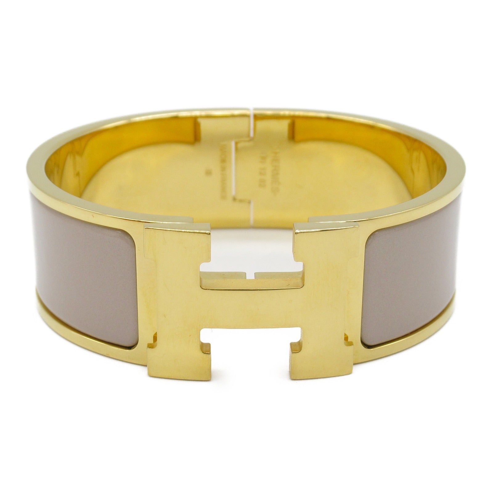 Hermes Hermes H Bangle Gm Gp (Gold Plated) Beige Size ONE SIZE - 1 Thumbnail
