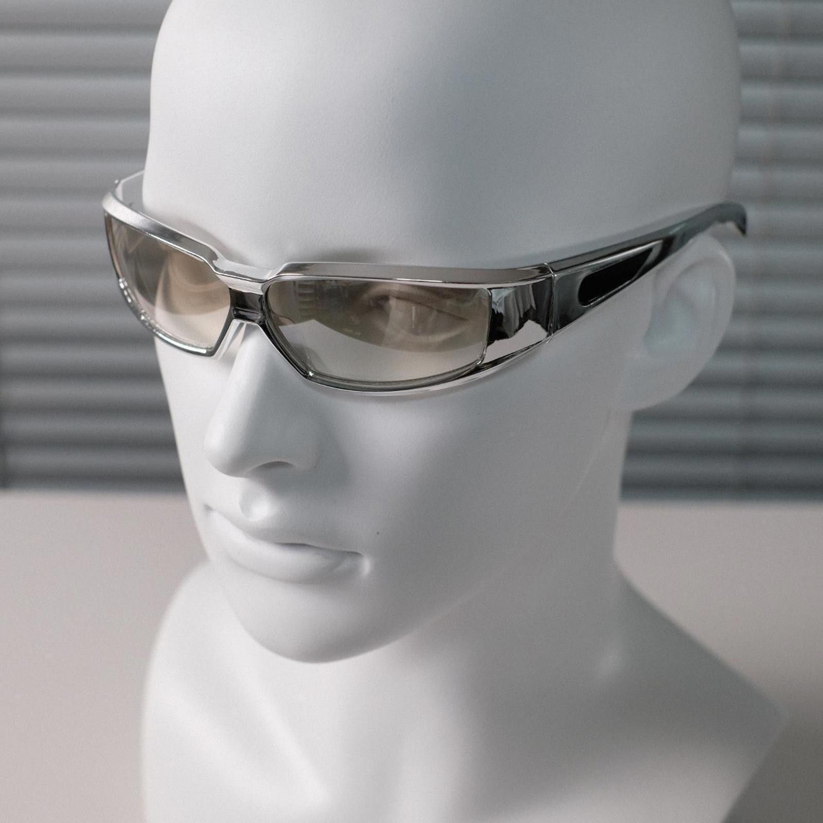 Japanese Brand Vtg Vintage Y2k Avant Garde Futuristic Rectangle Sunglasses Size ONE SIZE - 4 Thumbnail