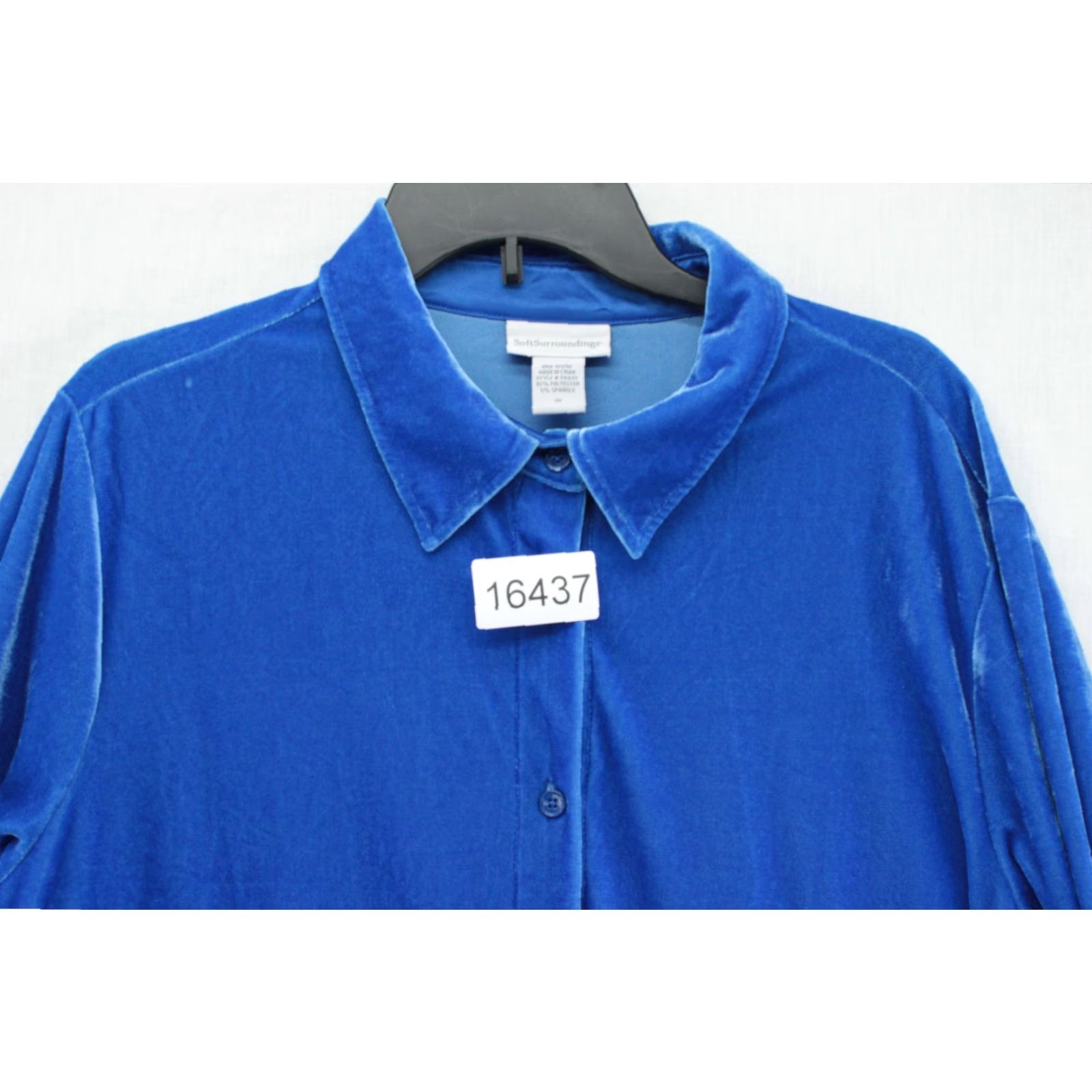 Soft Surroundings Soft Surroundings Shirt Women's 2X Velvet Down LS Tunic Blouse Blue Artsy Boho Size XXL / US 16-18 / IT 52-54 - 6 Thumbnail