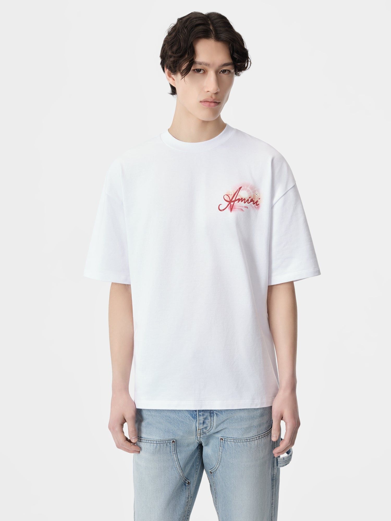 Amiri o1s1wg110525 Paradise Airbrush T-Shirt in White Size US M / EU 48-50 / 2 - 3 Thumbnail