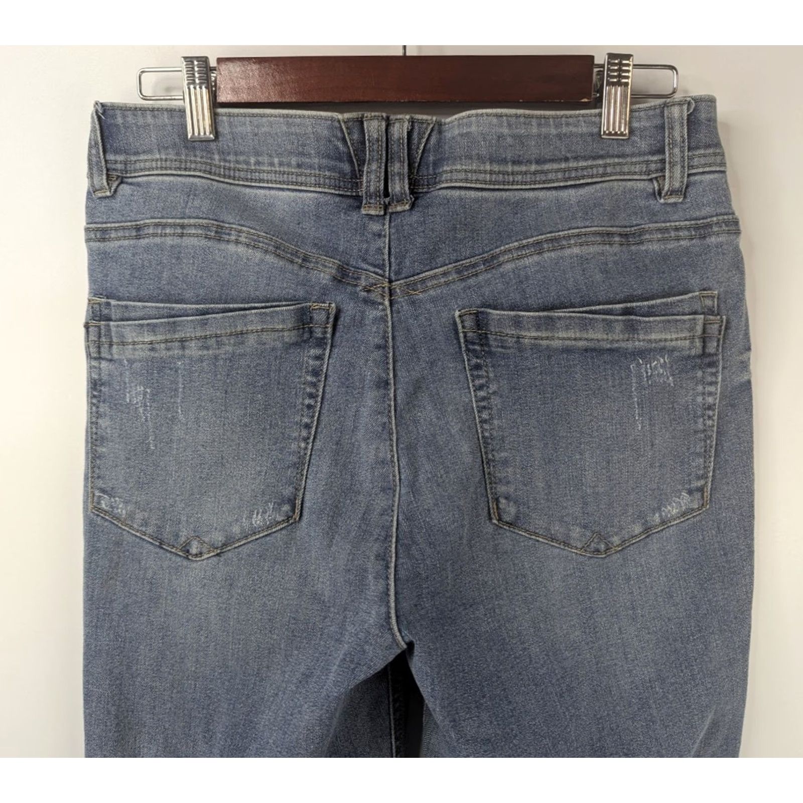 Vintage Democracy Jeans Ankle 8 Womens Medium Wash Blue Pop 5-Pocket Denim AB Technology Slim Stretch Regular Waist Mid Rise Shirts? Size 30" / US 8 / IT 44 - 5 Thumbnail