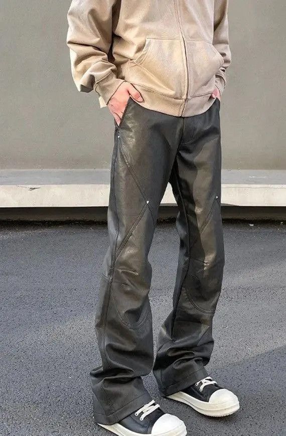 Other Yuuho x Nao Panel PU Leather Stacked Flare Pants Size US 33 - 3 Thumbnail