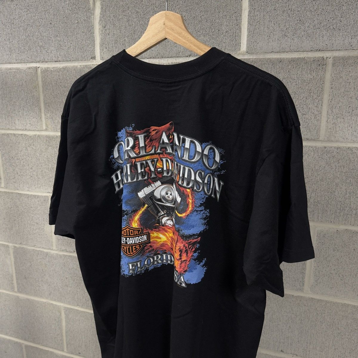 Harley Davidson Vintage Harley Davidson Flame Logo Shirt Biker WCC Size US XL / EU 56 / 4 - 5 Thumbnail