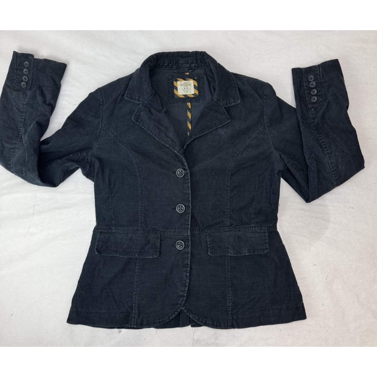 L.O.G.G. Grunge Corduroy Blazer Cinched Waist Size 12 Dark Academia Size L / US 10 / IT 46 - 3 Thumbnail