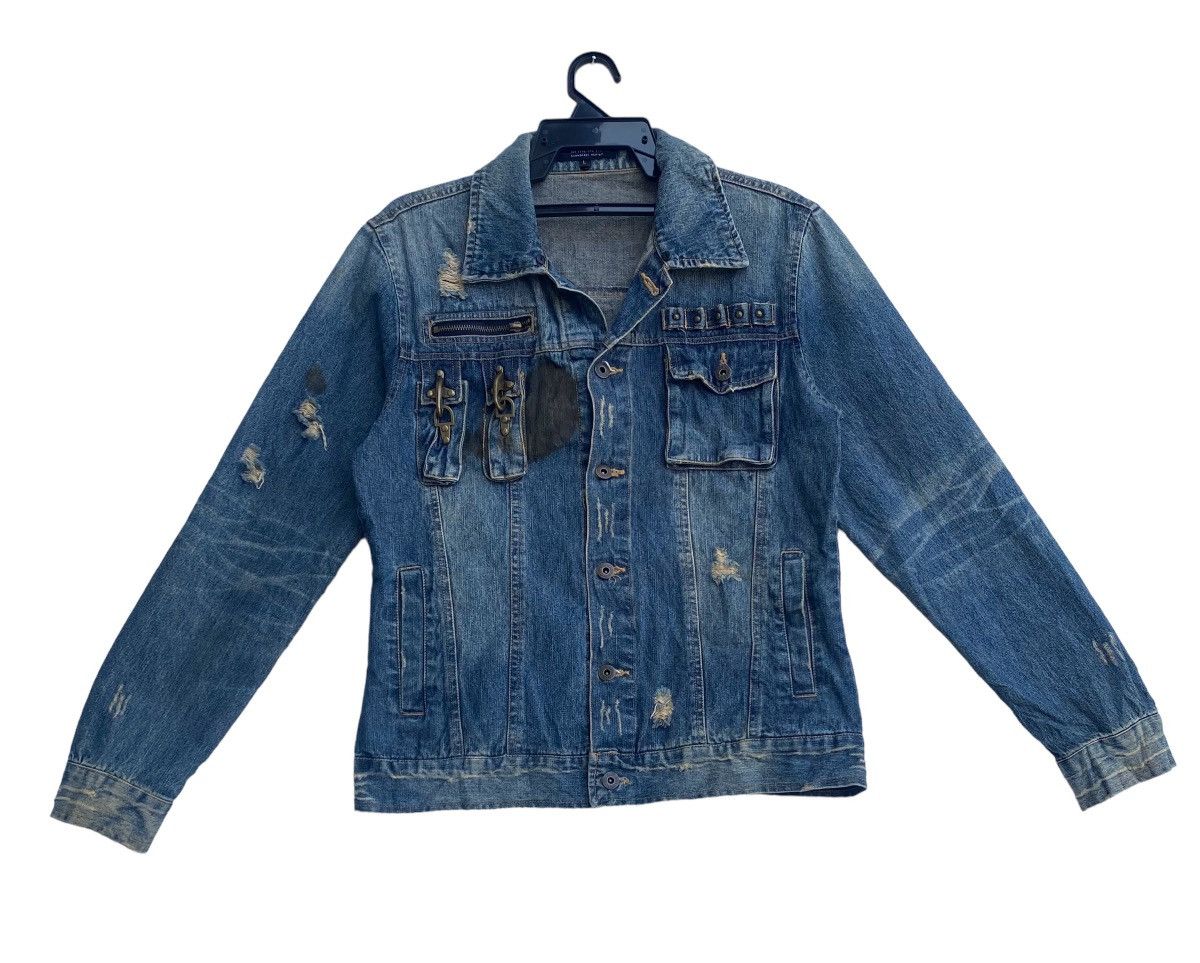 In The Attic × Japanese Brand In The Attic cyberpunk denim trucker distressed design Size L / US 10 / IT 46 - 1 Thumbnail